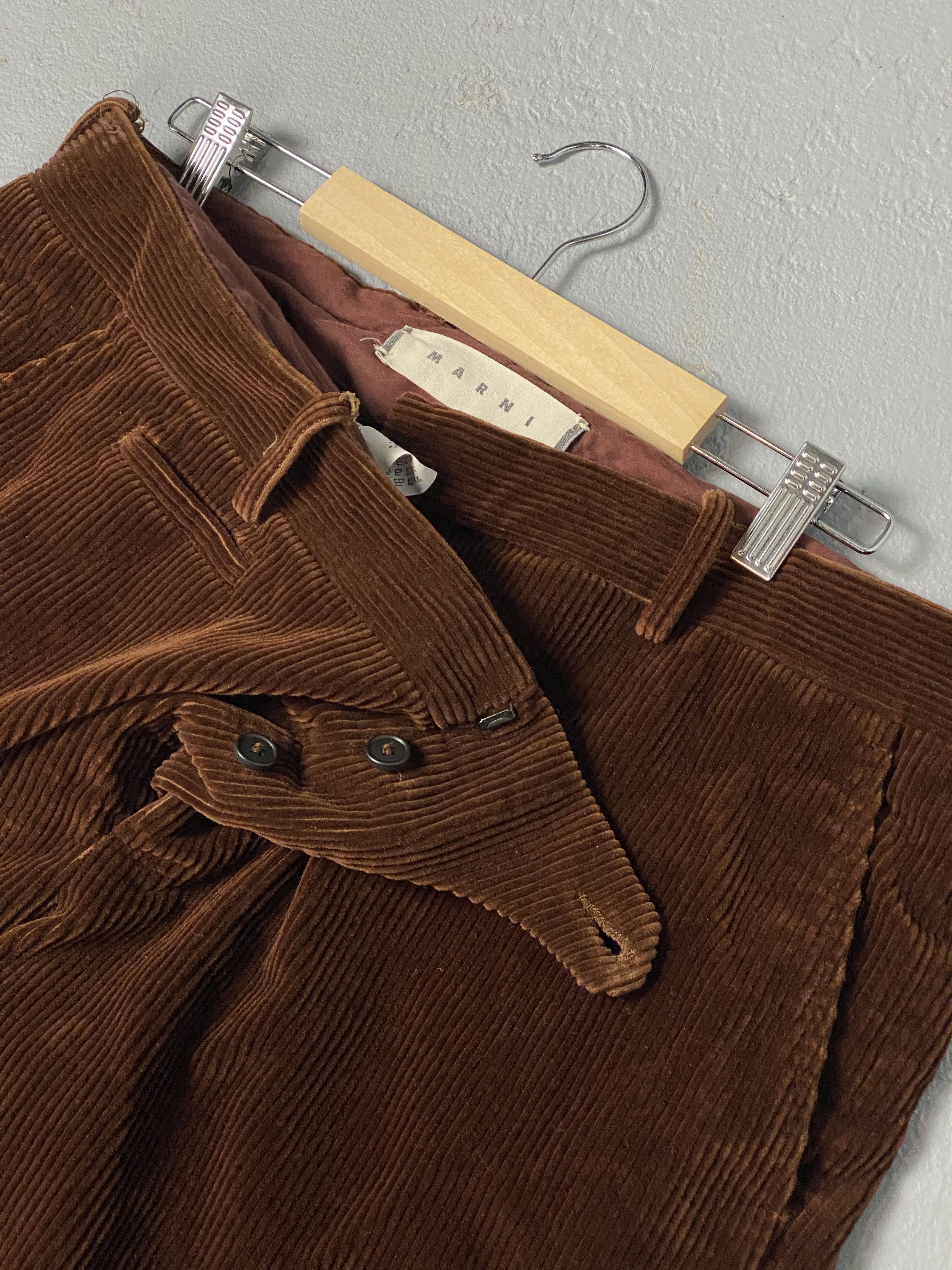 Marni Marni Wide Leg Cropped Corduroy Brown Pants Size US 38 / EU 54 - 3 Thumbnail