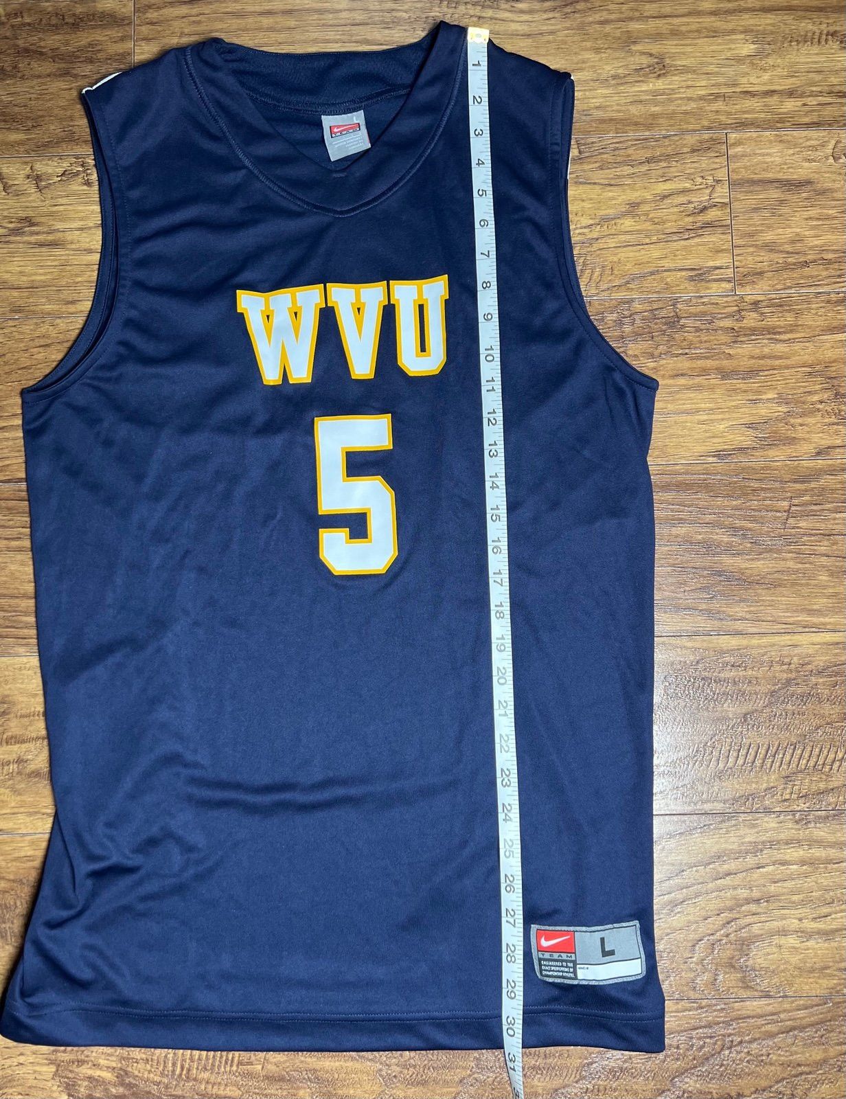 Nike Men's Nike WV Mountaineers WVU #5 Blank Jersey NCAA Size L Size US L / EU 52-54 / 3 - 6 Thumbnail