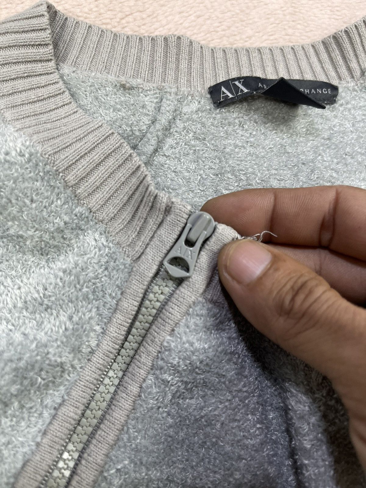 Armani Exchange A|X Armani Exchange Fluffy Soft Zip Crewneck Sweater Size M / US 6-8 / IT 42-44 - 9 Thumbnail
