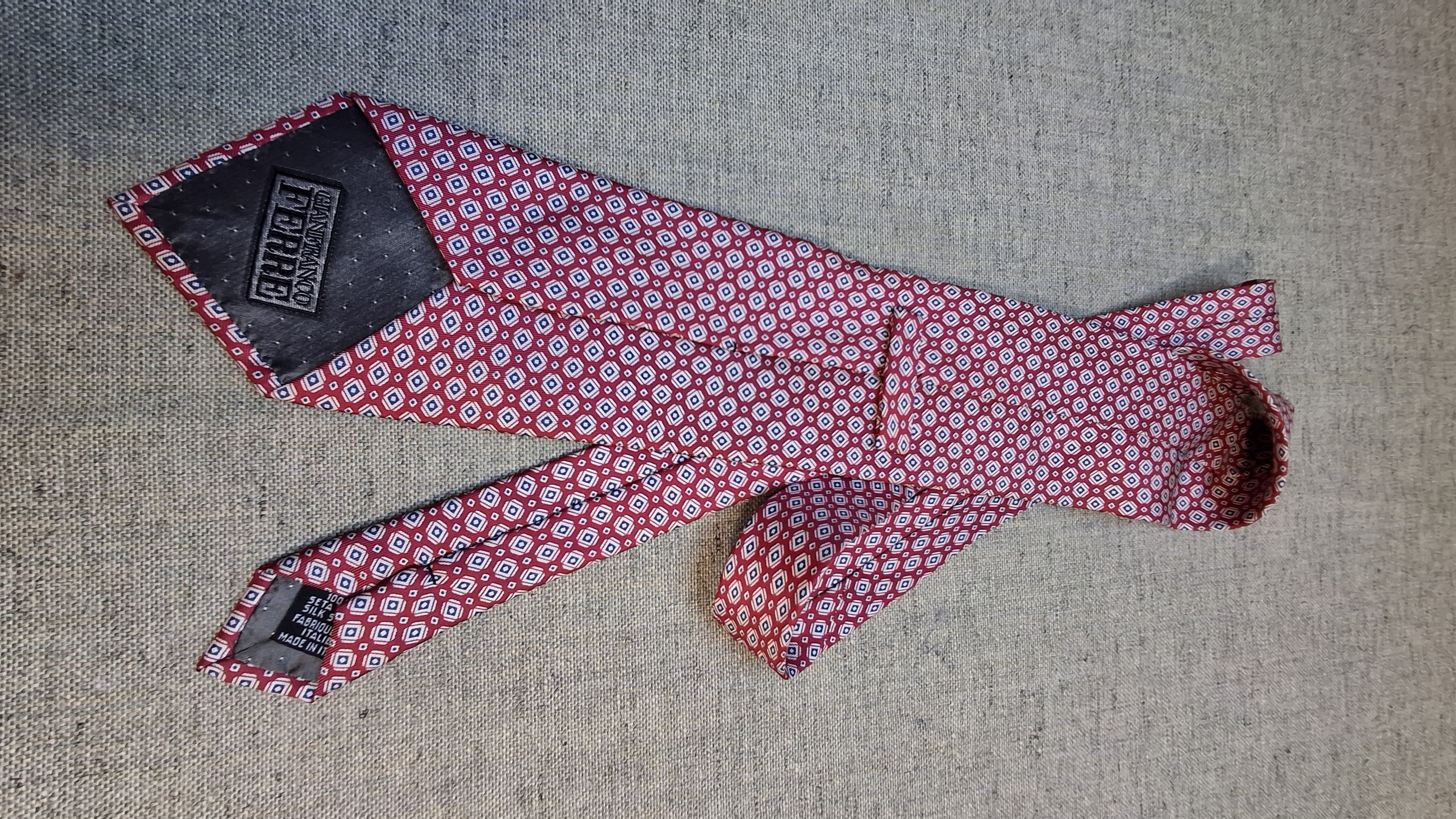 Vintage Gianni Franco Ferrara Vintage Silk Tie – Red Geometric Size ONE SIZE - 3 Thumbnail