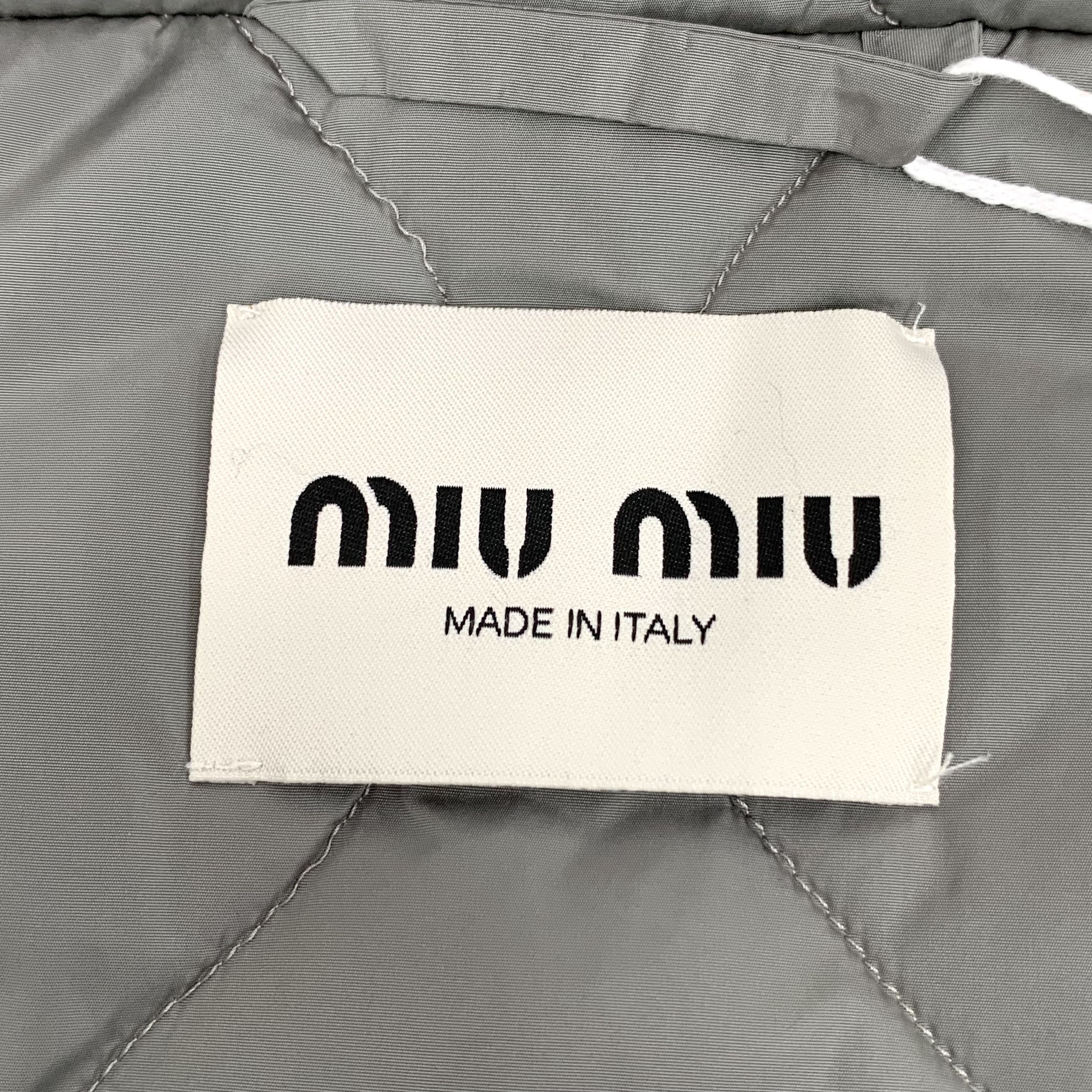 Miu Miu Miu Miu Logo Pocket Hooded Jacket Grey (42) Size US XS / EU 42 / 0 - 3 Thumbnail