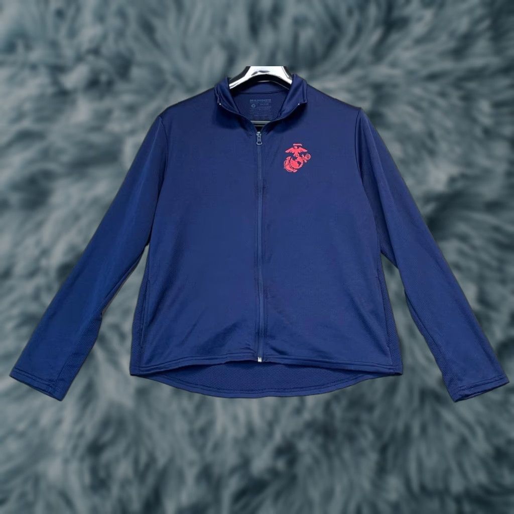 Vintage **The Few The Proud US Marines Blue Zip-Up Long-Sleeve Men's Sweatshirt** User: The Few The Proud US Marines Blue Zip-Up Long-Sleeve Men's Sweatshirt Size US M / EU 48-50 / 2 - 1 Thumbnail