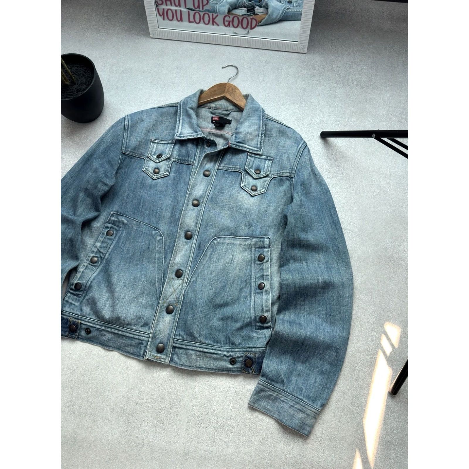 Diesel VINTAGE Diesel Denim Jeans Jacket Button Up Blue 90s Men L blue Jeans Jacket Diesel Shirts Size US 33 - 3 Thumbnail