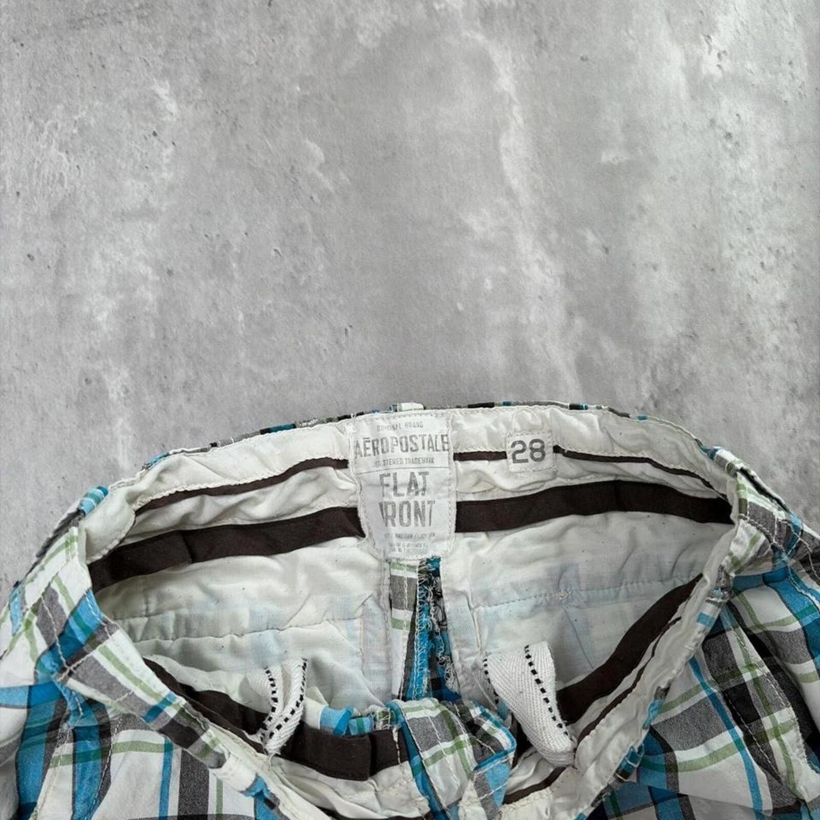 Aeropostale Y2K Blue Aeropostale Surf Grunge Baggy Plaid Skater Shorts Size US 29 - 5 Thumbnail