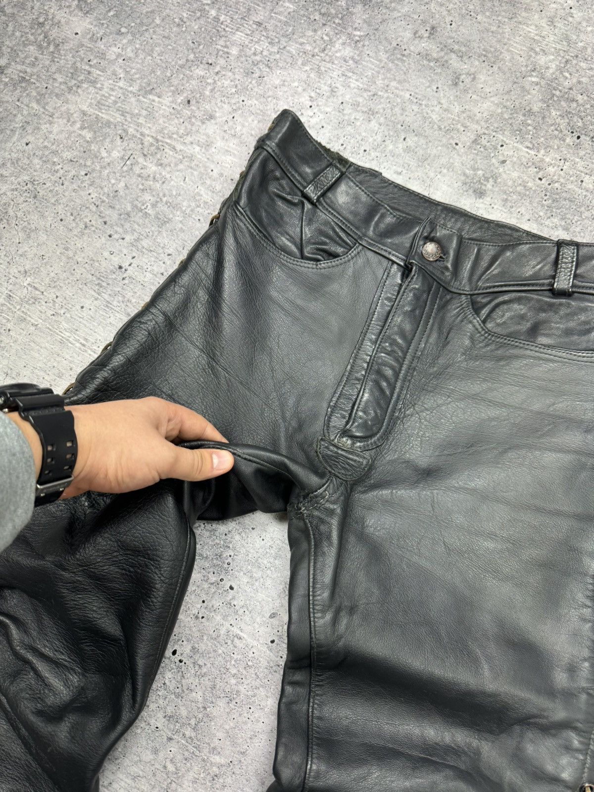Genuine Leather × Vintage Vintage 90’s Y2K Style Casual Cowboy Genuine Leather Pants Size US 31 - 13 Thumbnail