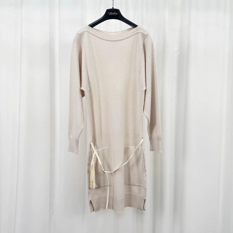 Hermes Wool Knit Fringe Belt Dress - dmc