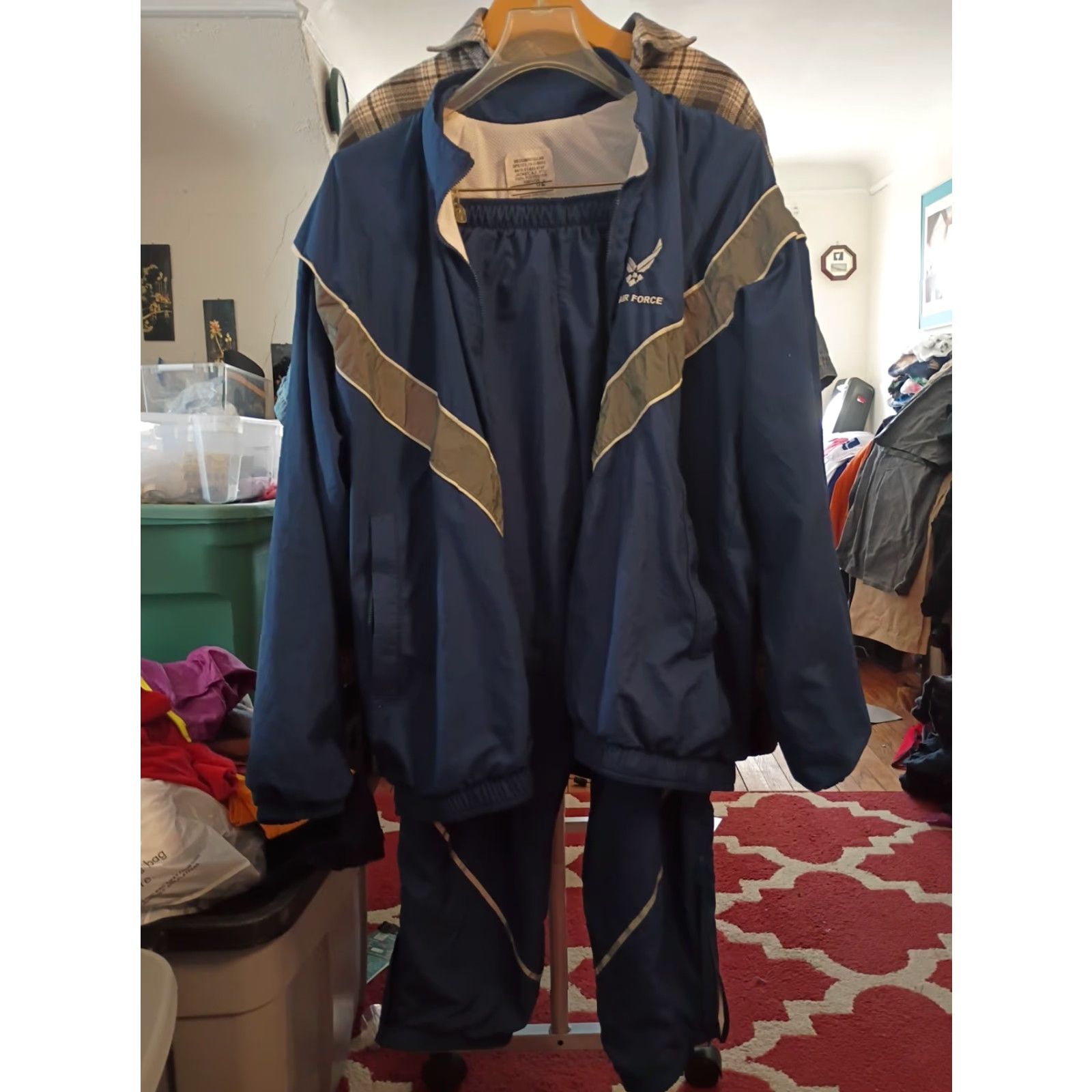 Vintage VINTAGE US Air Force Tracksuit 2 Piece Windbreaker Activewear Set M Mens Blue Size US 31 - 5 Thumbnail
