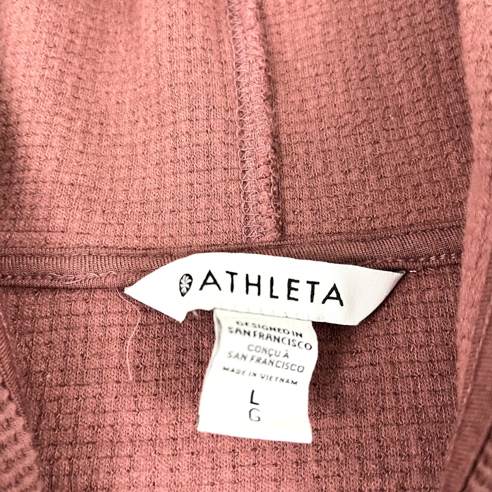 Athleta ATHLETA Jacket Womens Large Washed Pink Coaster Luxe Waffle Hoodie Pullover Gym Jacket Size L / US 10 / IT 46 - 2 Thumbnail