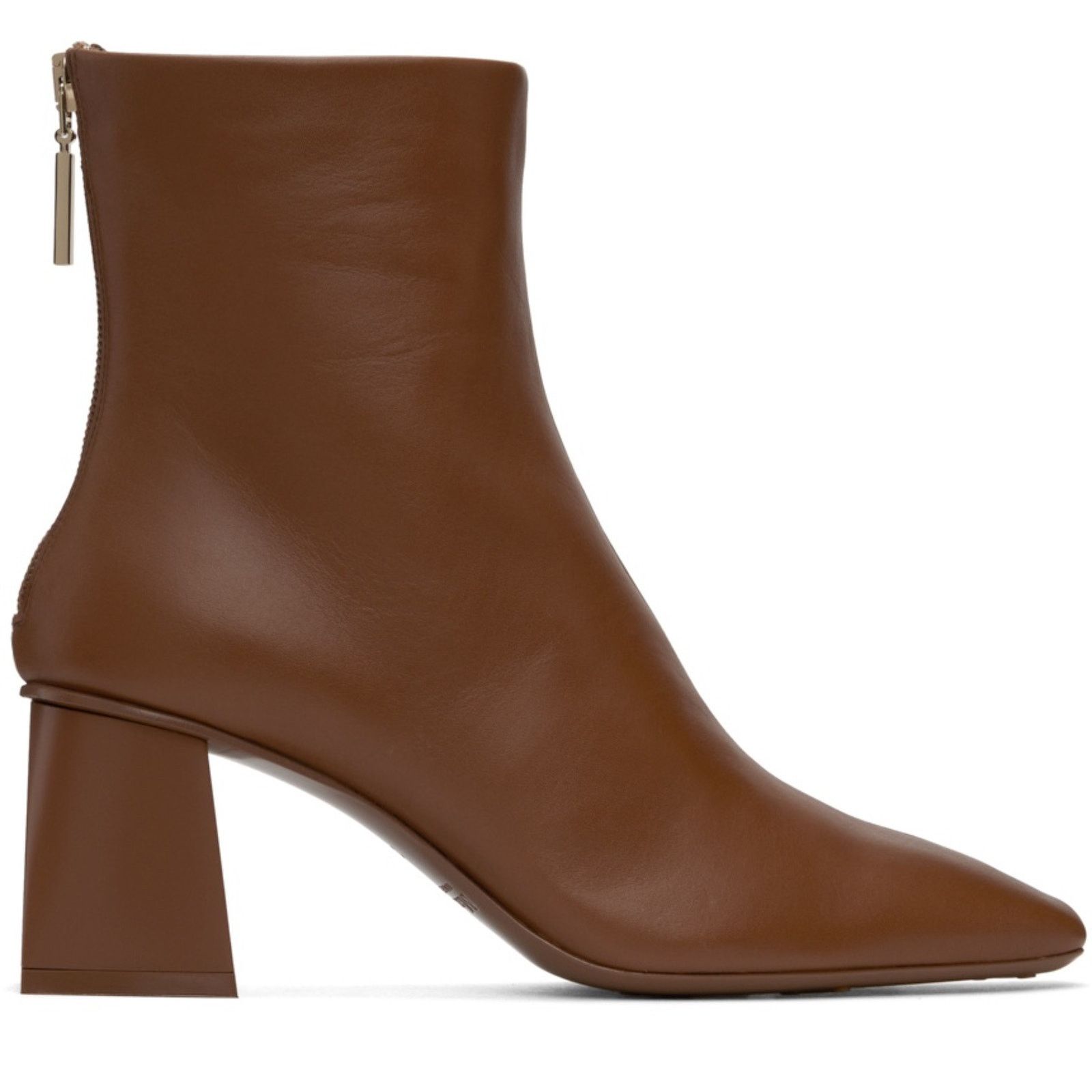 Max Mara NWT Max Mara Abby Block Square Toe Brown Ankle Boots Sz 40 Size US 9.5 / IT 39.5 - 1 Thumbnail