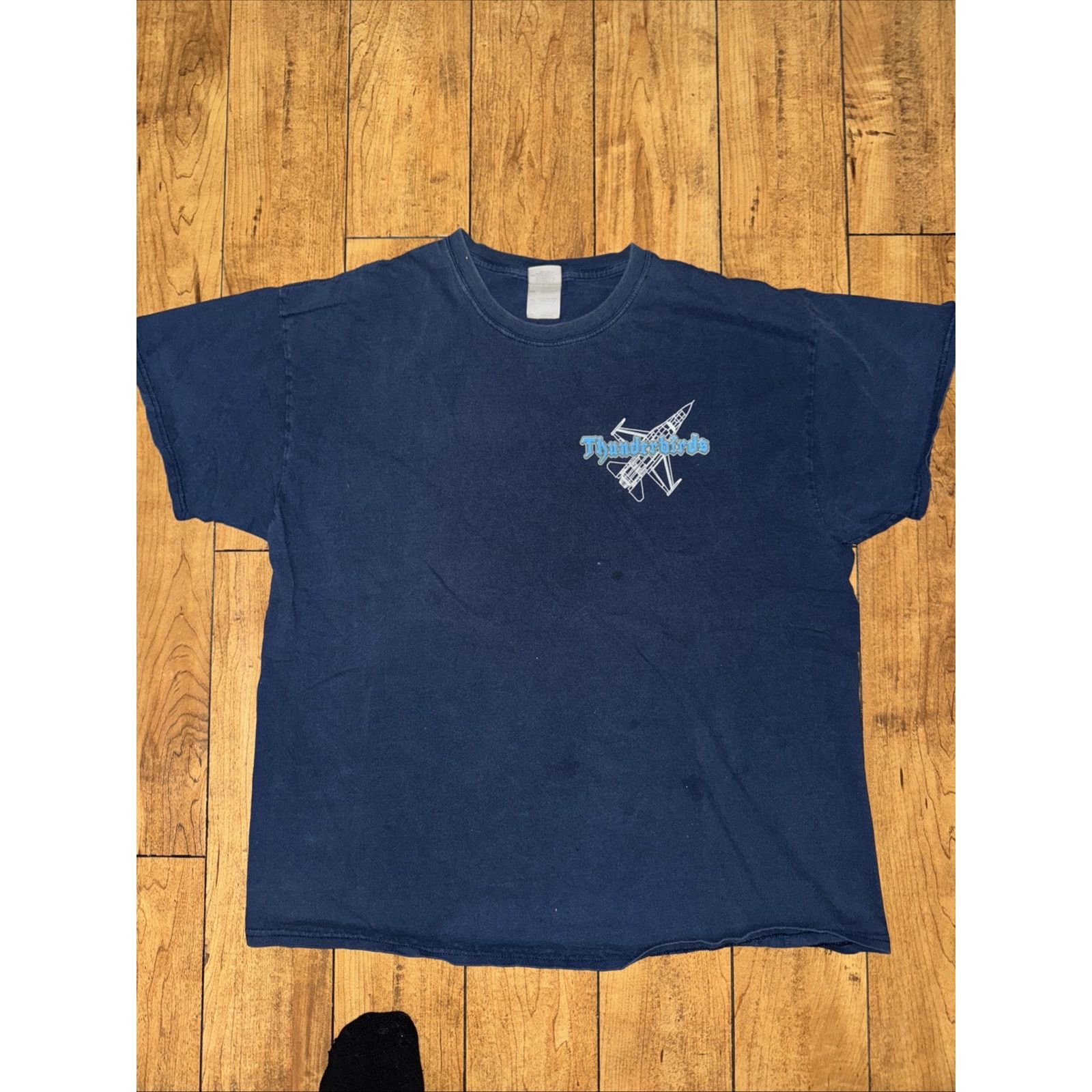 Hypebeast × Vintage Vintage Thunderbirds F-16 Falcon T-Shirt Navy Blue XL 22x27 Size US XL / EU 56 / 4 - 4 Thumbnail
