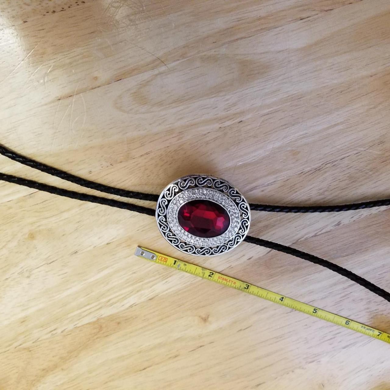 Other Large Red Rhinestone Western Bolo Tie Size ONE SIZE - 2 Thumbnail