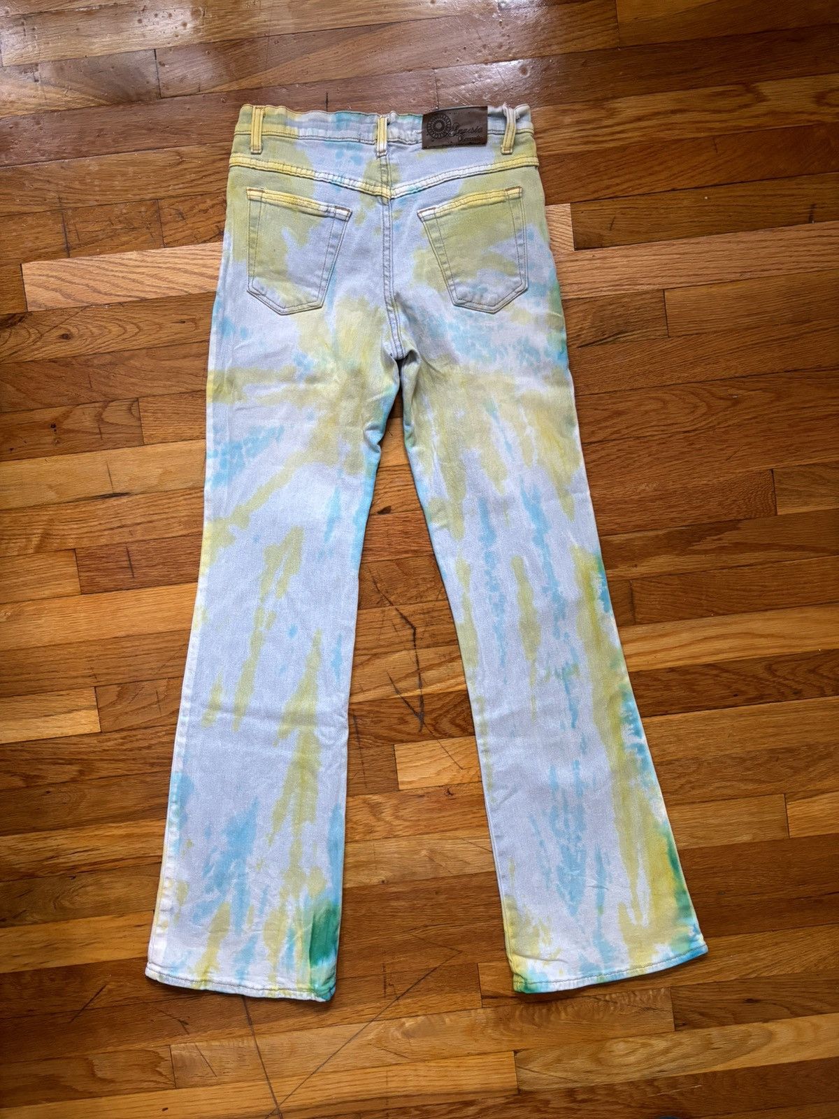Vintage Vintage Y2K tie dye flare jeans Size 30" / US 8 / IT 44 - 2 Thumbnail