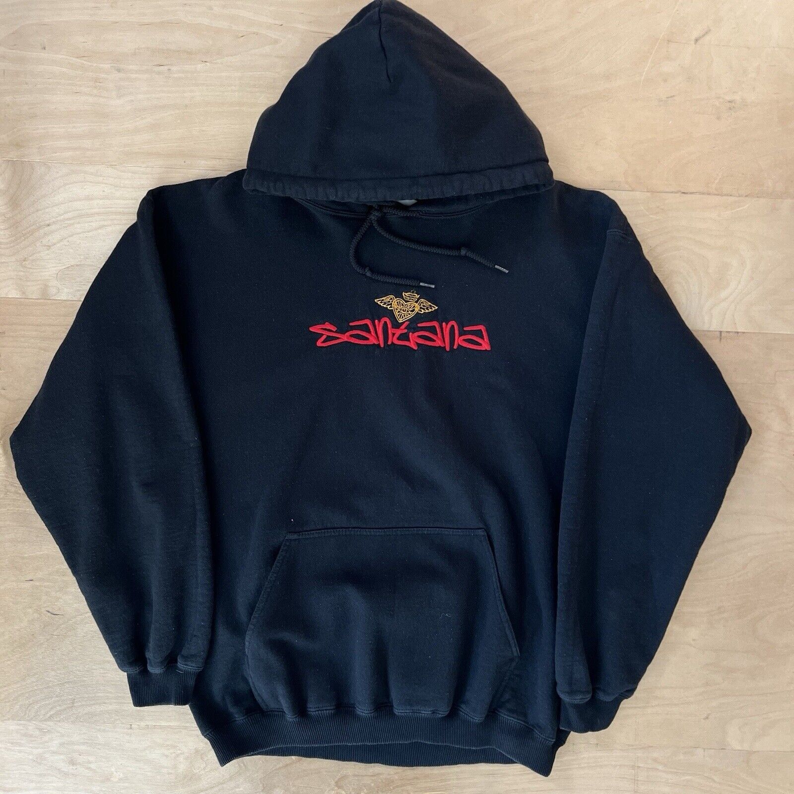 Band Tees × Vintage Vintage Carlos Santana Hoodie Large Black Hooded Pullover Size US L / EU 52-54 / 3 - 2 Thumbnail