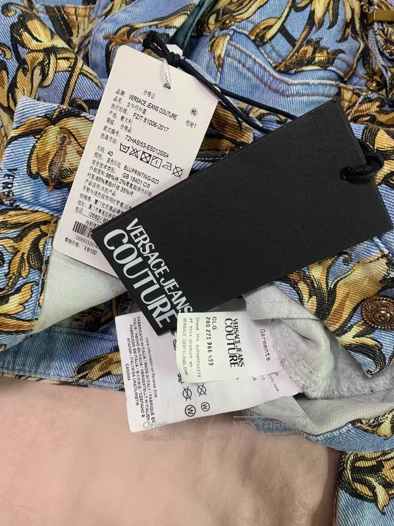 Versace Versace Baroque print denim jacket coat Size L / US 10 / IT 46 - 3 Thumbnail