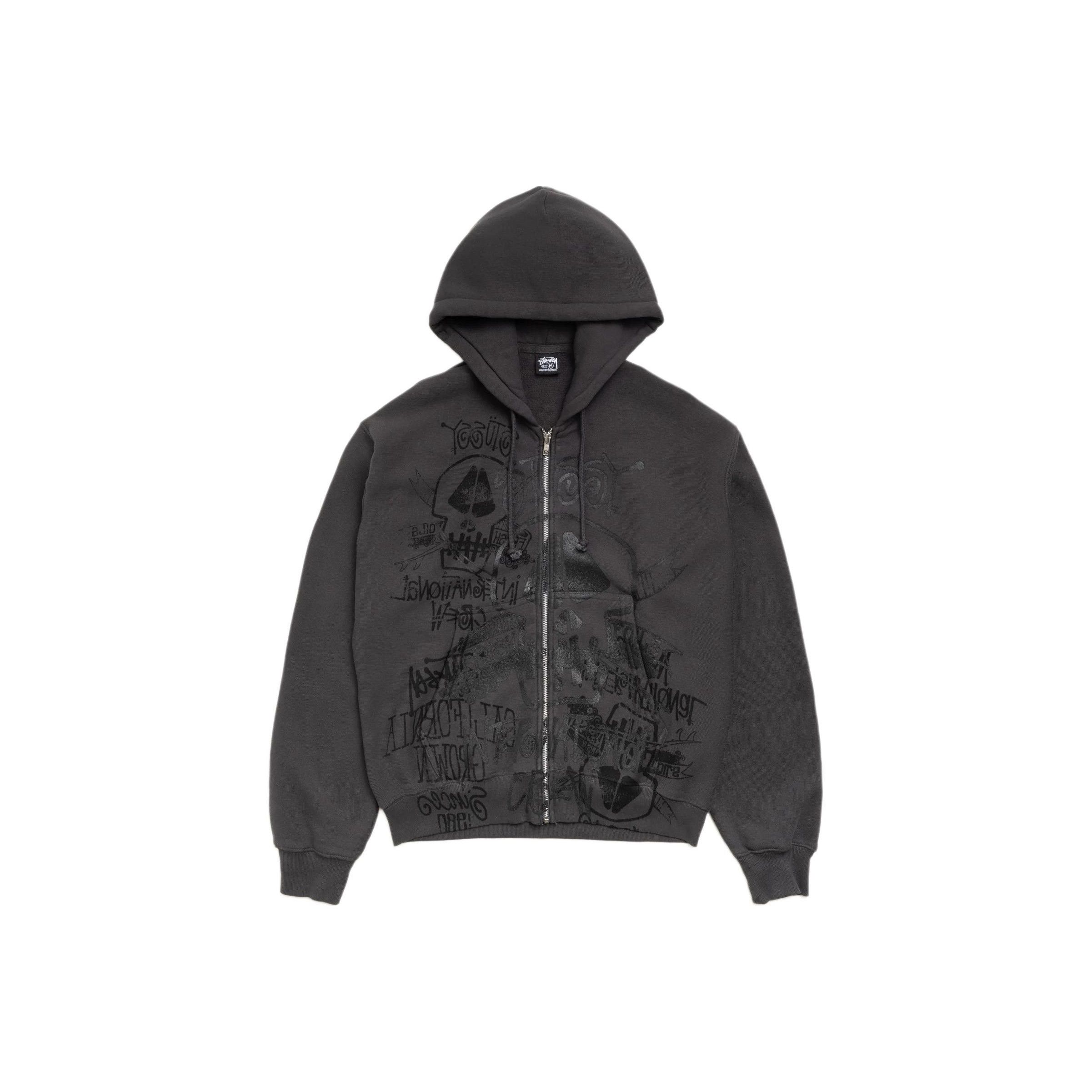 Stussy Stussy White Pigment Dyed Dice Hoodie Zip Up | Grailed