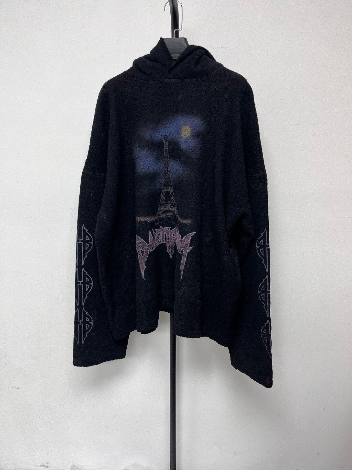 Balenciaga black hoodie with Paris moon graphic Size US M / EU 48-50 / 2 - 1 Thumbnail