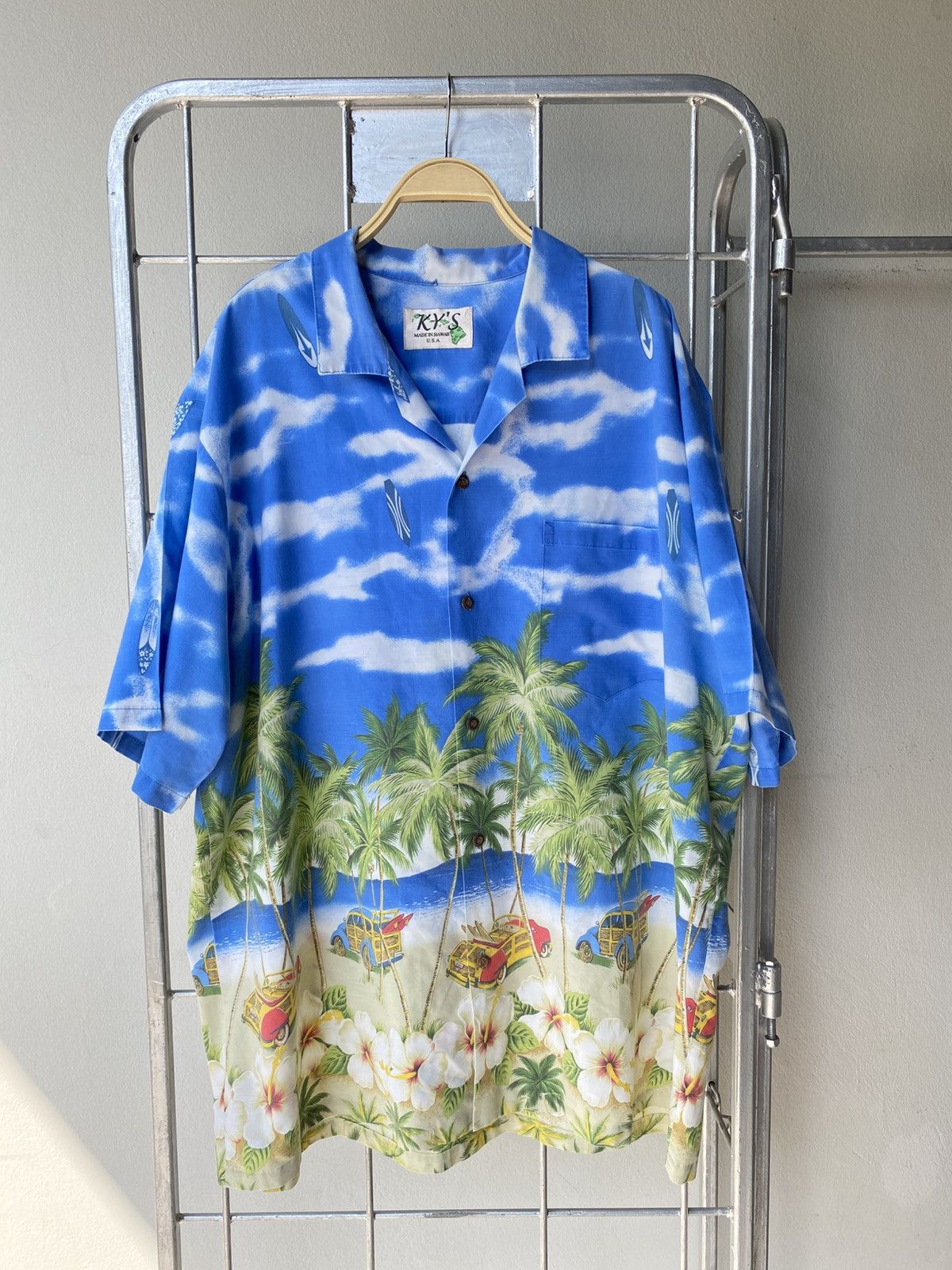 Designer × Vintage KY'S Blue Tropical Palm Hawaiian Shirt Size US XL / EU 56 / 4 - 1 Thumbnail