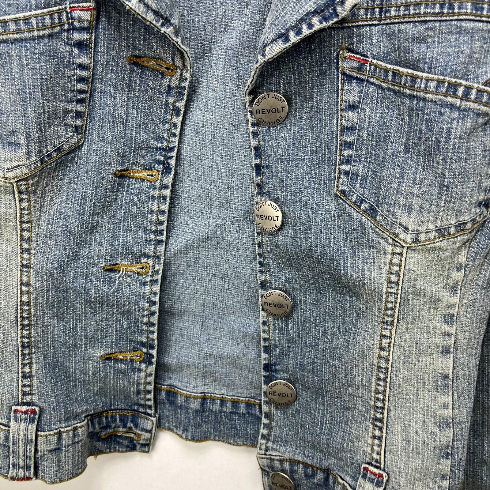 Other Vintage Y2K Revolt Jeans Womens Denim Jacket Medium Size M / US 6-8 / IT 42-44 - 6 Thumbnail