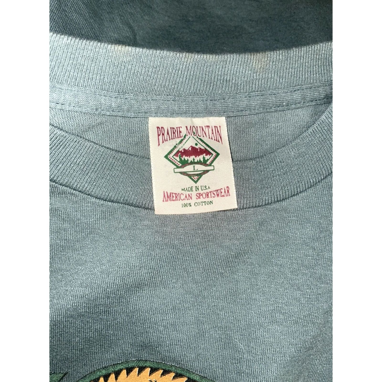 Vintage Vintage Graphic Shirt - Prairie Mountain Blue Stitch Mens L USA Size US L / EU 52-54 / 3 - 6 Thumbnail