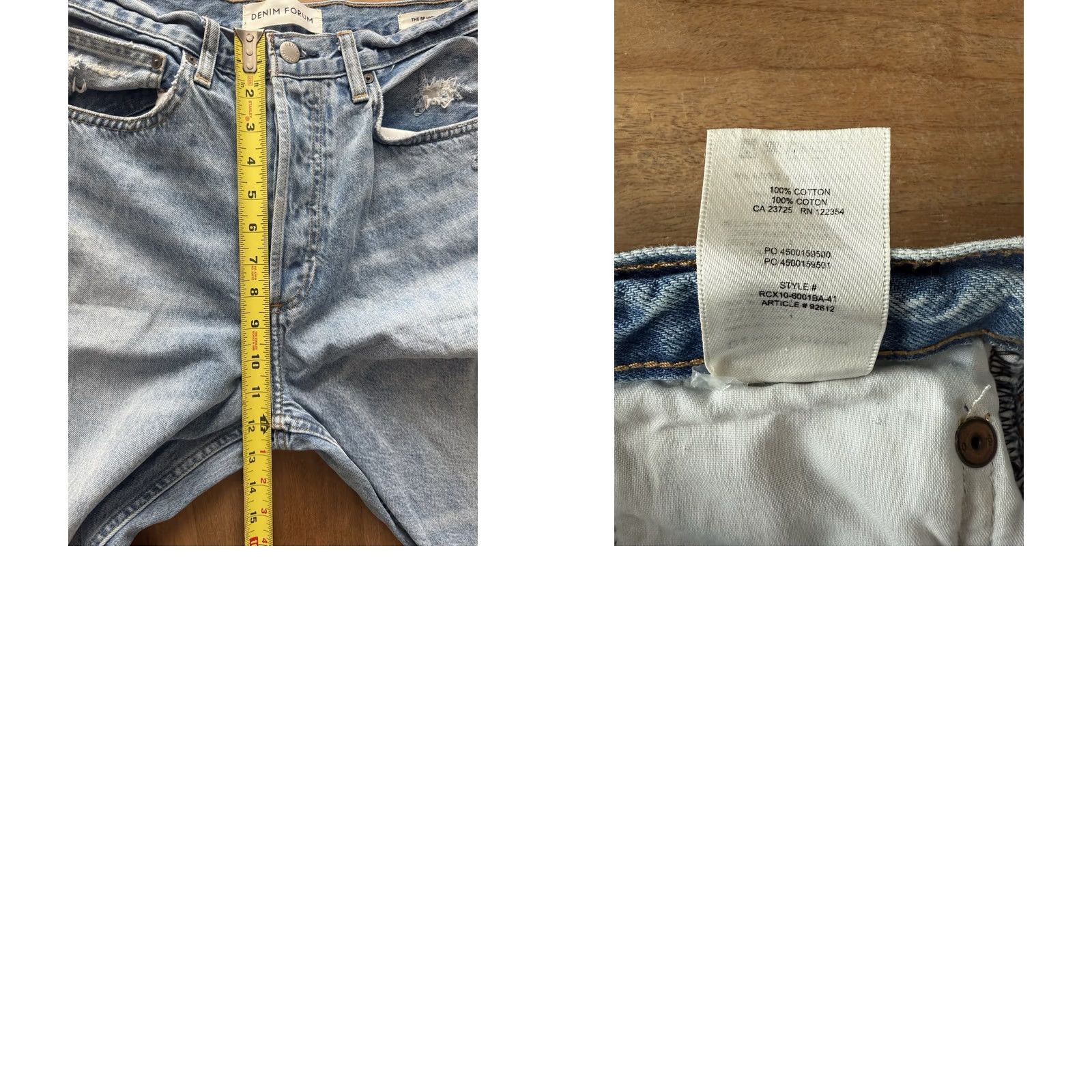 Aritzia Aritzia Denim Forum Jeans Womens 27x28 The BF High Rise Loose Jeans Blue 5-Pocket Distressed Logo Size 29" - 8 Thumbnail