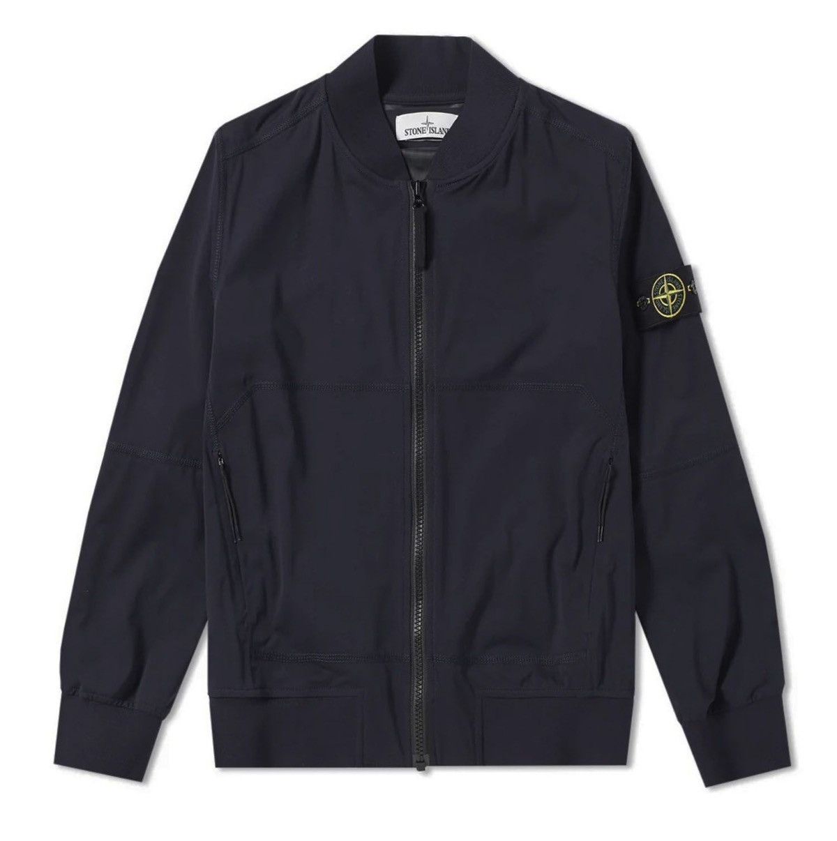 Stone Island 🔥850$ Stone Island Light Soft Shell Grid Bomber Jacket Navy Size US L / EU 52-54 / 3 - 1 Thumbnail