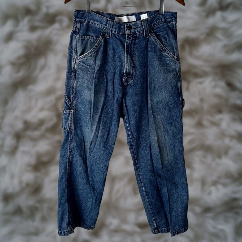 Vintage VINTAGE? Signature by Levi Strauss Mens Carpenter Jeans Blue Denim W32 L30 Utility Pants Size US 33 - 1 Thumbnail