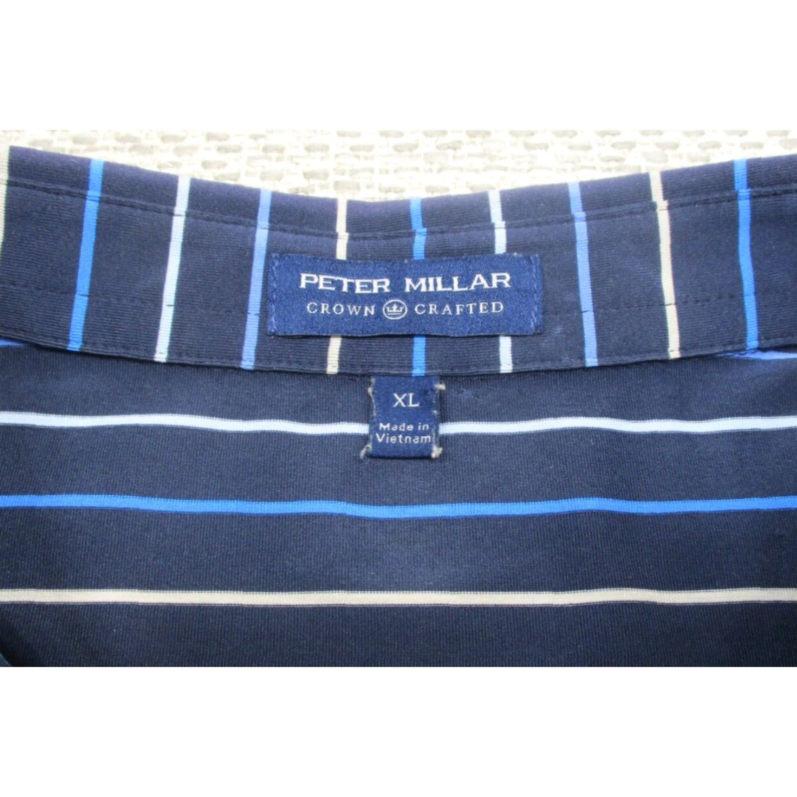 Peter Millar Peter Millar Crown Crafted Polo Golf Shirt XL 2019 Scottsdale Arizona Logo Blue Striped Short Sleeve Men's Regular Polo Golf Shirt Size US XL / EU 56 / 4 - 6 Thumbnail