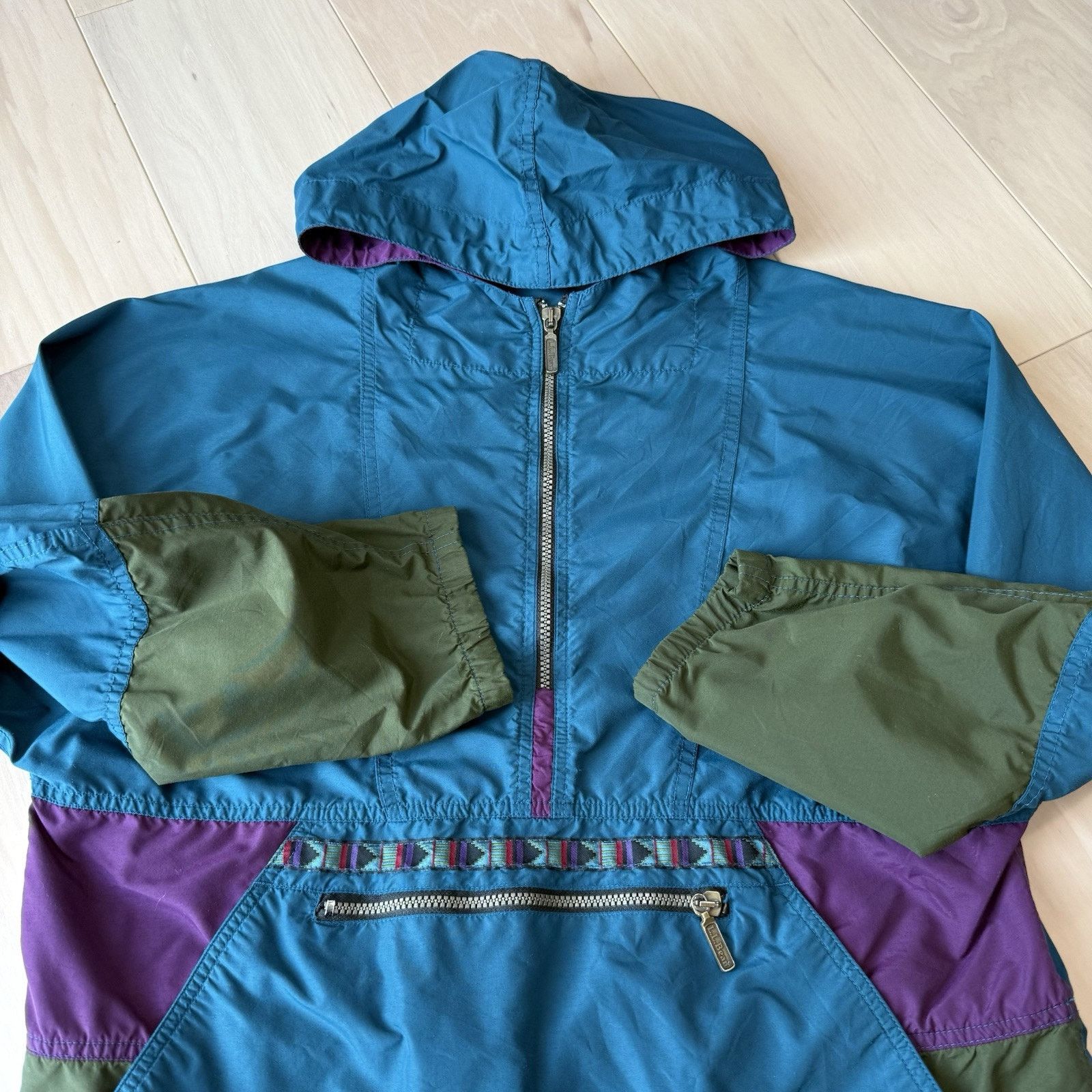 L.L. Bean × Vintage Vintage LL Bean Anorak Medium Teal Purple 90s Windbreaker Size US M / EU 48-50 / 2 - 4 Thumbnail