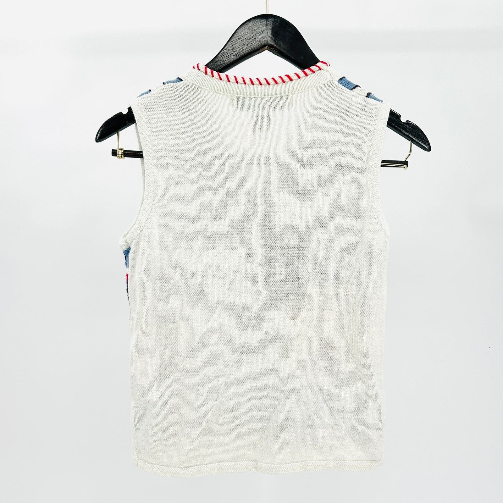 Vintage Vintage 90s Blue White Nautical Lighthouse Sweater Vest Size S / US 4 / IT 40 - 5 Thumbnail