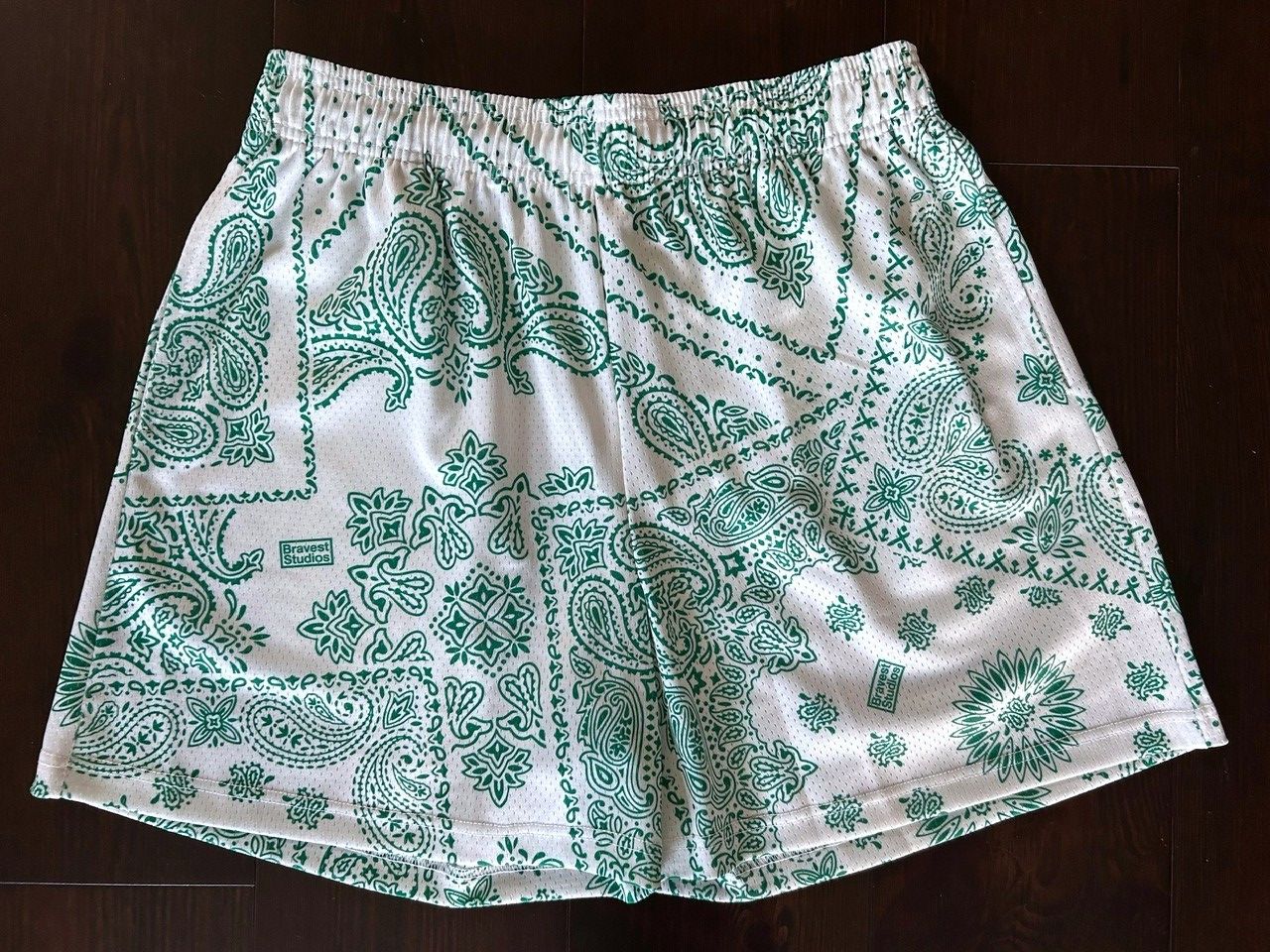 Bravest Studios Bravest Studios Green Porcelain Mesh Shorts XXL Size US 37 - 1 Thumbnail