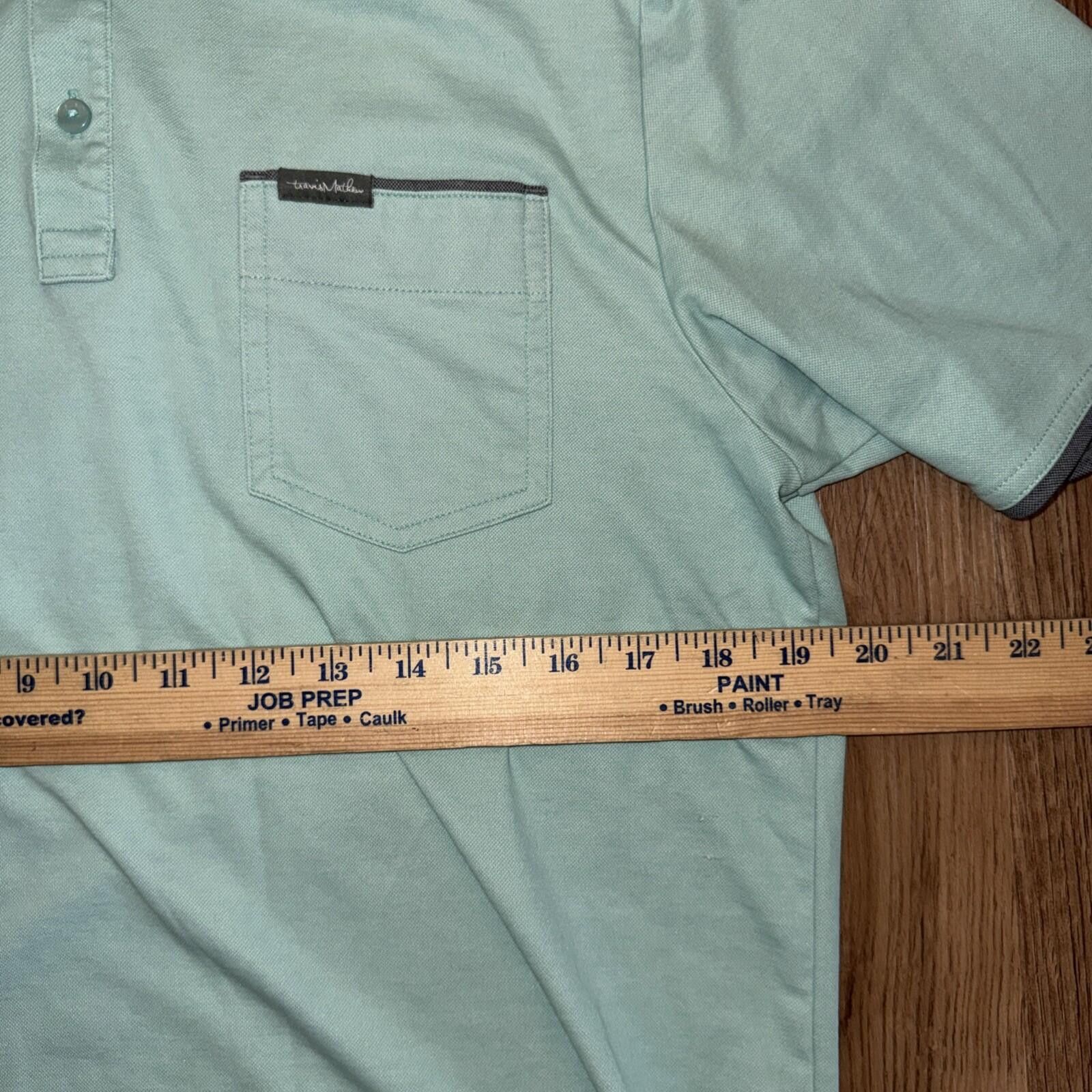 TravisMathew Travis Mathew Sz M Solid Light Green Polo Pima Cotton Blend Size US M / EU 48-50 / 2 - 6 Thumbnail
