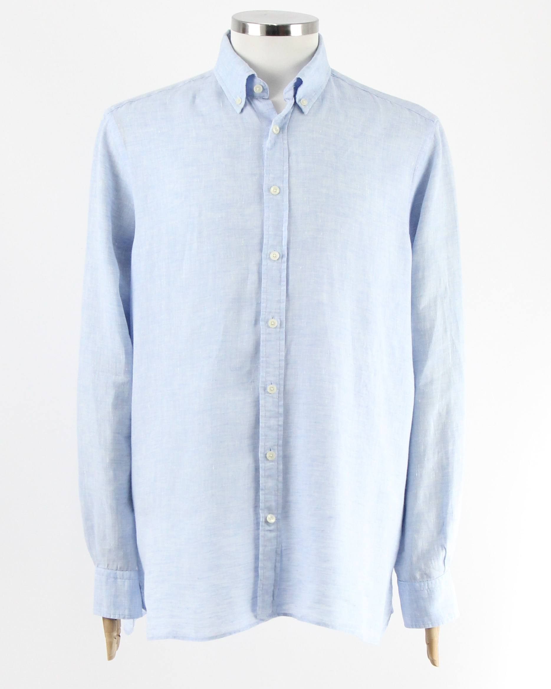 Hackett HACKETT LONDON Linen blue shirt Size US XL / EU 56 / 4 - 1 Thumbnail