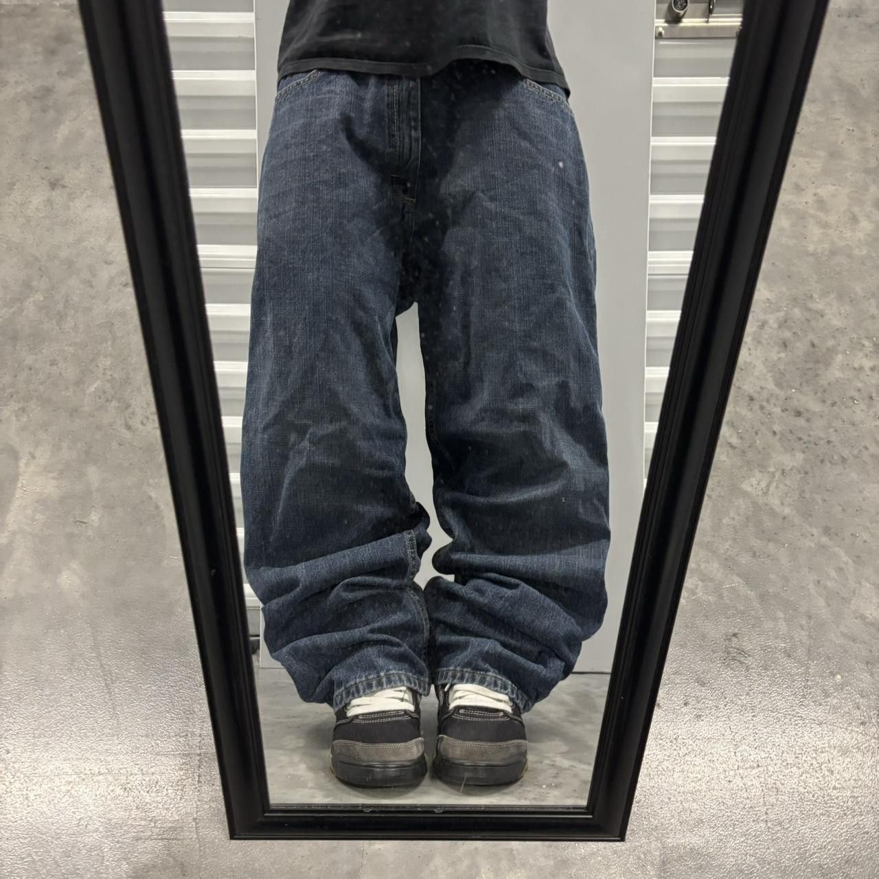 Japanese Brand × Vintage Crazy Vintage Y2K/2000s Grunge Dark Wash Skater Denim Jeans! Size US 36 / EU 52 - 1 Thumbnail