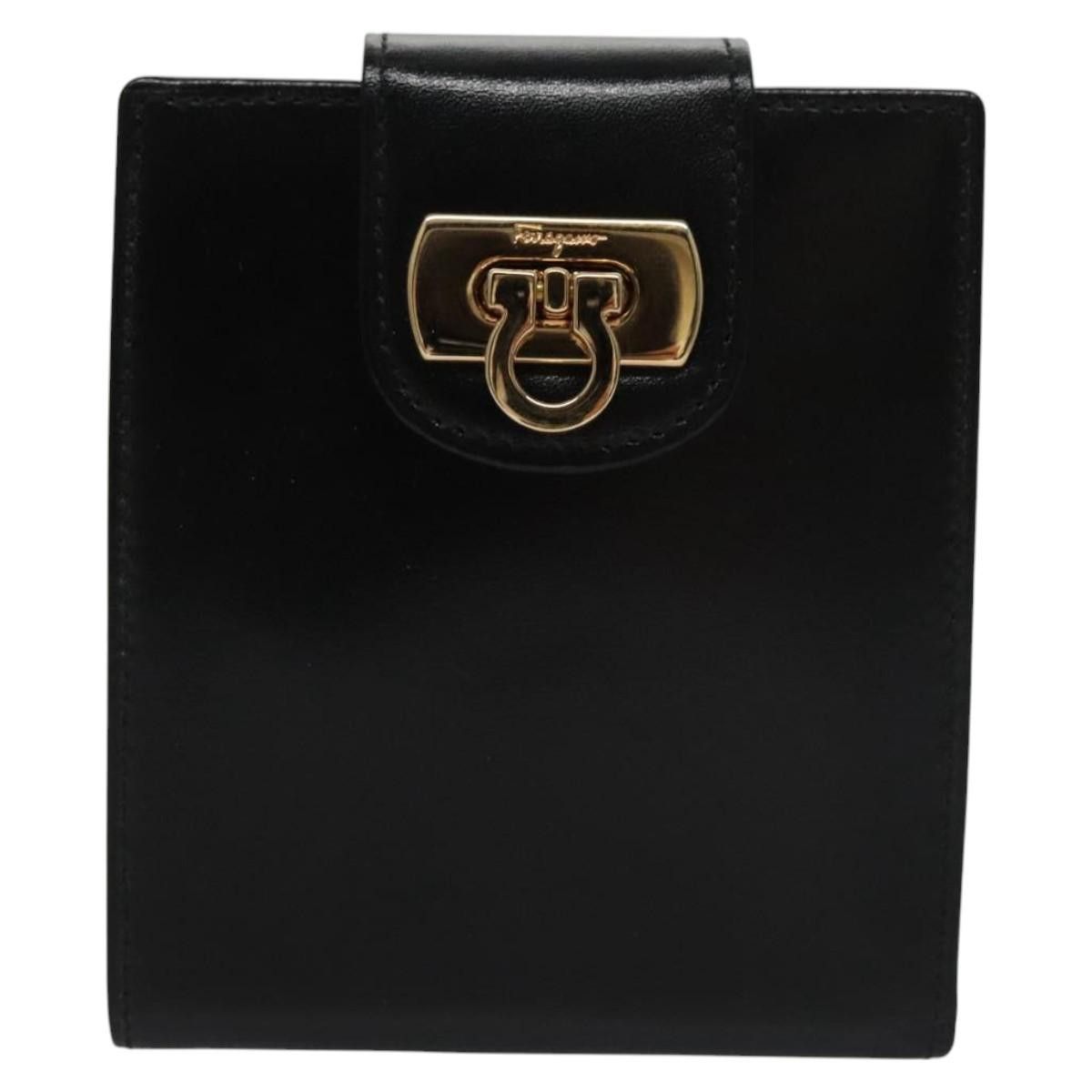Salvatore Ferragamo Gancini Black Leather Wallet (Pre-Owned) Size ONE SIZE - 1 Thumbnail