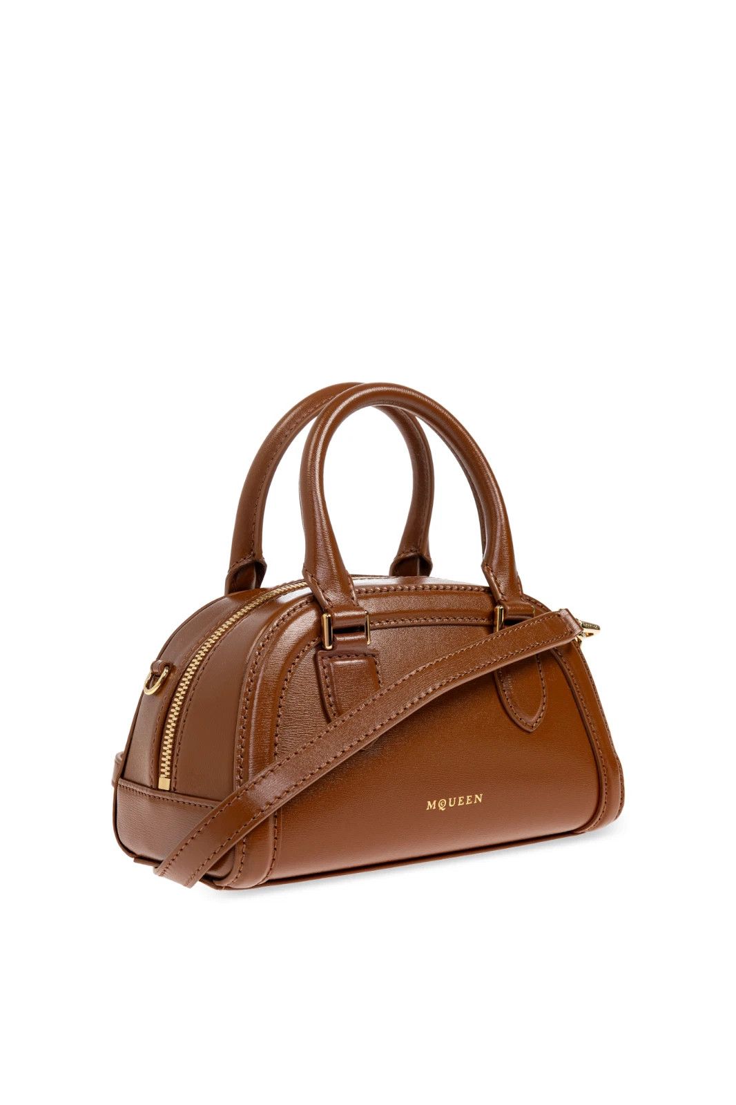 Alexander McQueen ALEXANDER MCQUEEN Birdee Mini Brown Top Handle New Auth Size ONE SIZE - 3 Thumbnail