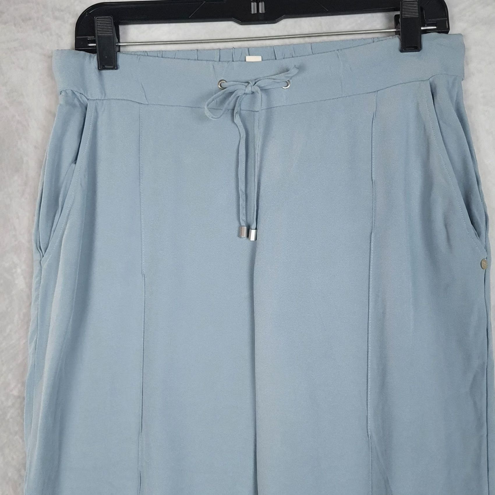 Hanro Hanro Womens S Blue Viscose Drawstring Elastic Cuff Jogger Pockets Lounge Pants Size 28" / US 6 / IT 42 - 2 Thumbnail