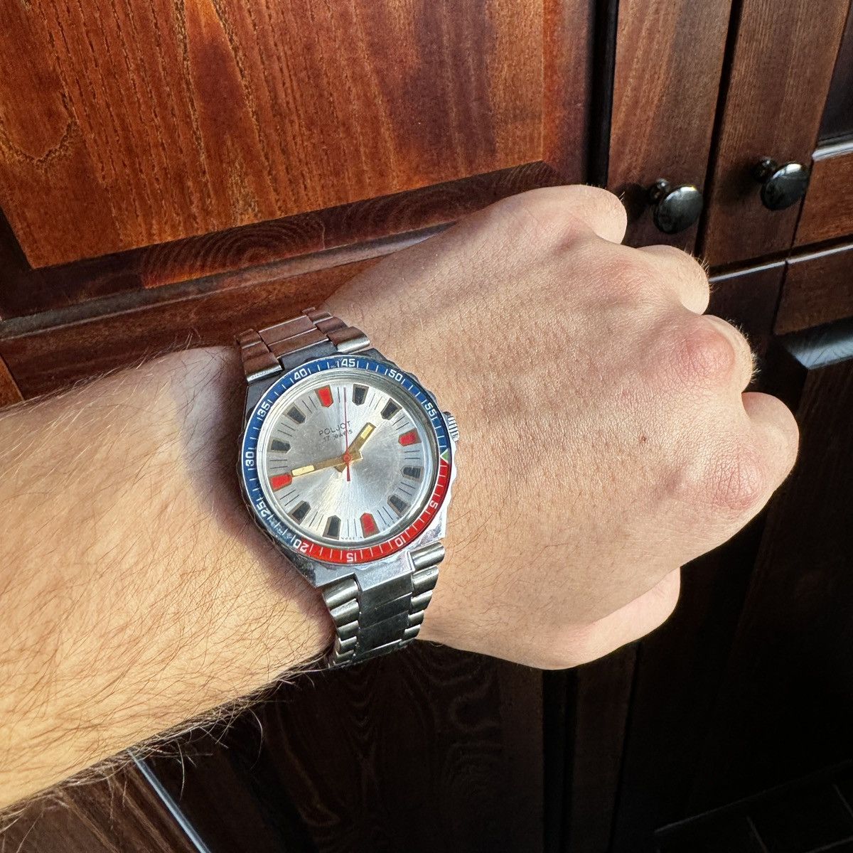 image of 1989 Poljot Pepsi Vintage Watch Ussr Made in Chrome, Men's