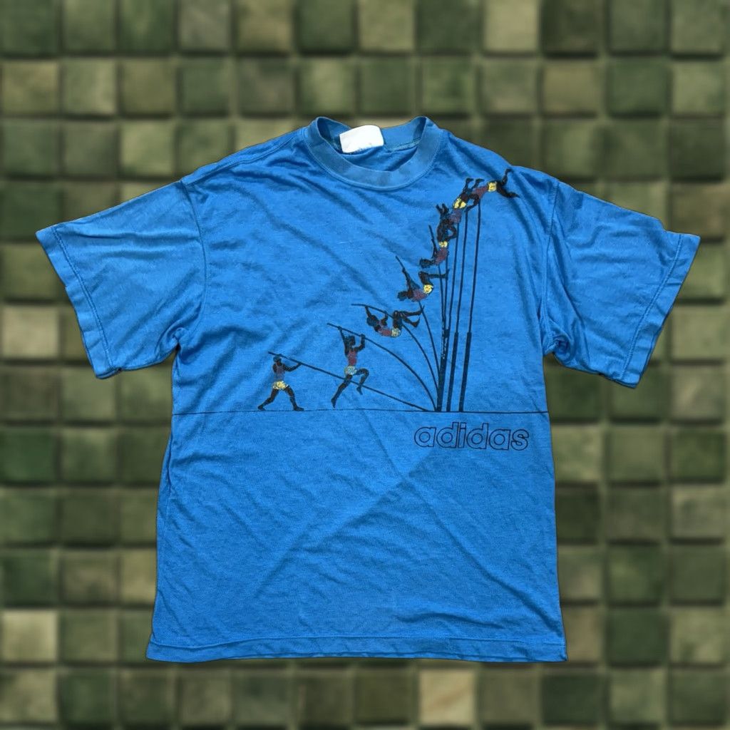 Adidas VINTAGE adidas Pole Vault Logo T-shirt Men’s M Blue 90s Sports Olympic Logo Mens Size US M / EU 48-50 / 2 - 1 Thumbnail