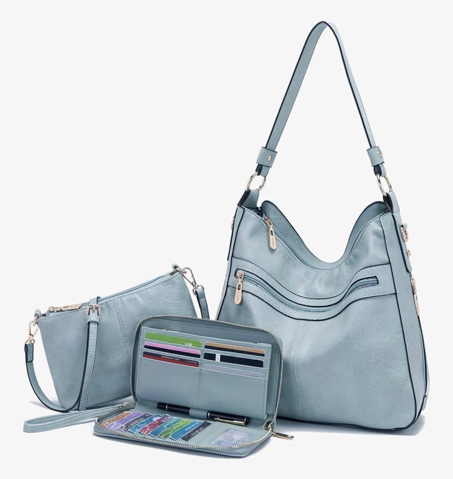 Genetic Manipulation Shinichiro Kuriya YZAOLL Light Blue Faux Leather Multi-Piece Handbag Set Size ONE SIZE - 9 Thumbnail