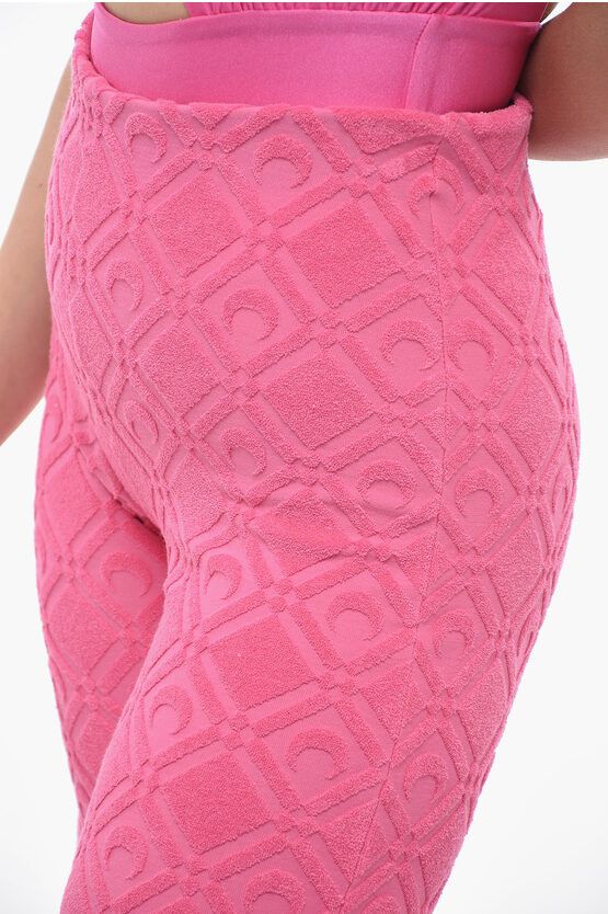 Marine Serre og1mm0724 Palazzo Devore Fabric Pants in Pink Size 40" / US 18 - 3 Thumbnail