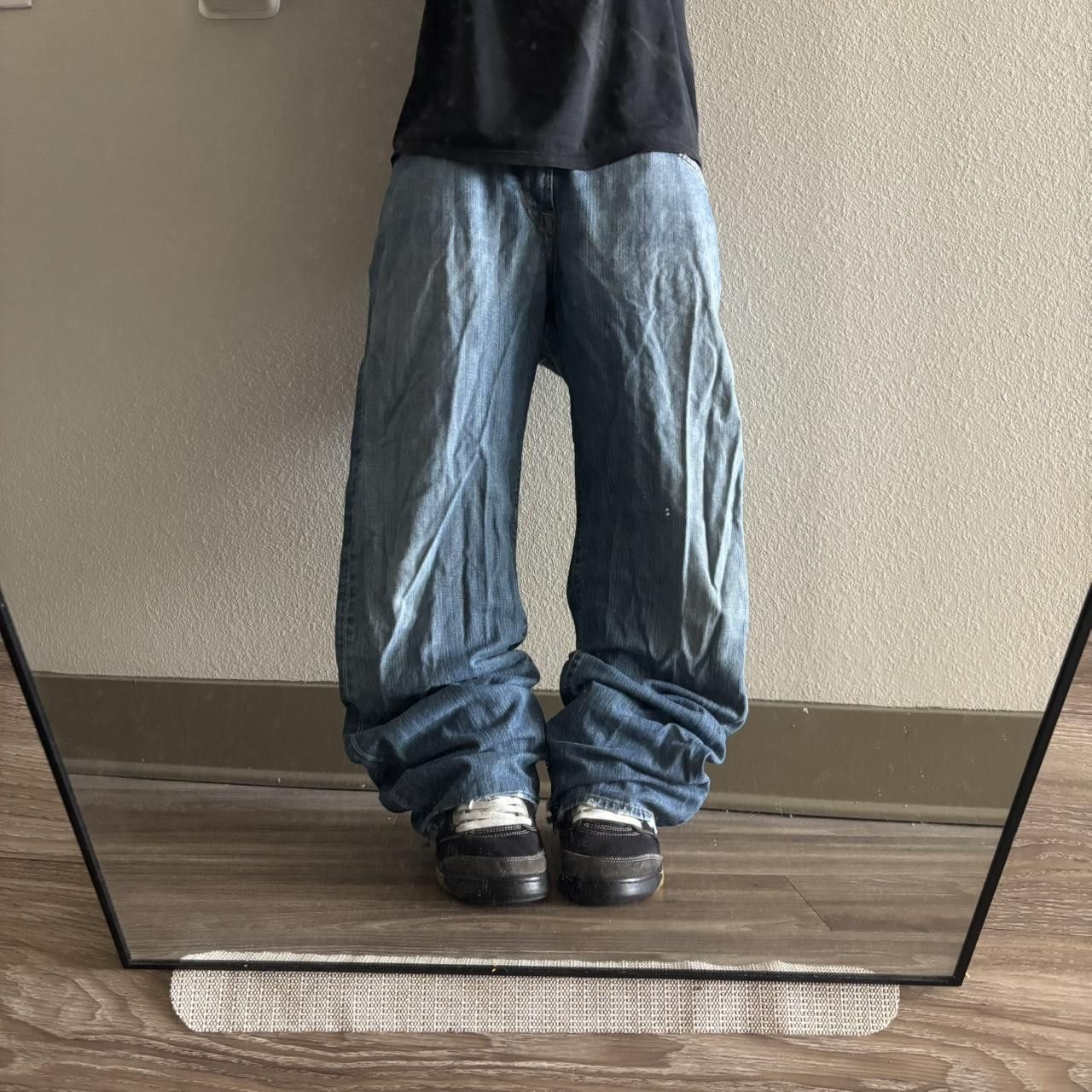 Japanese Brand Crazy Vintage Y2K/2000s Baggy Dark Wash Grunge Distressed Skater Denim Jeans! Size US 34 / EU 50 - 1 Thumbnail