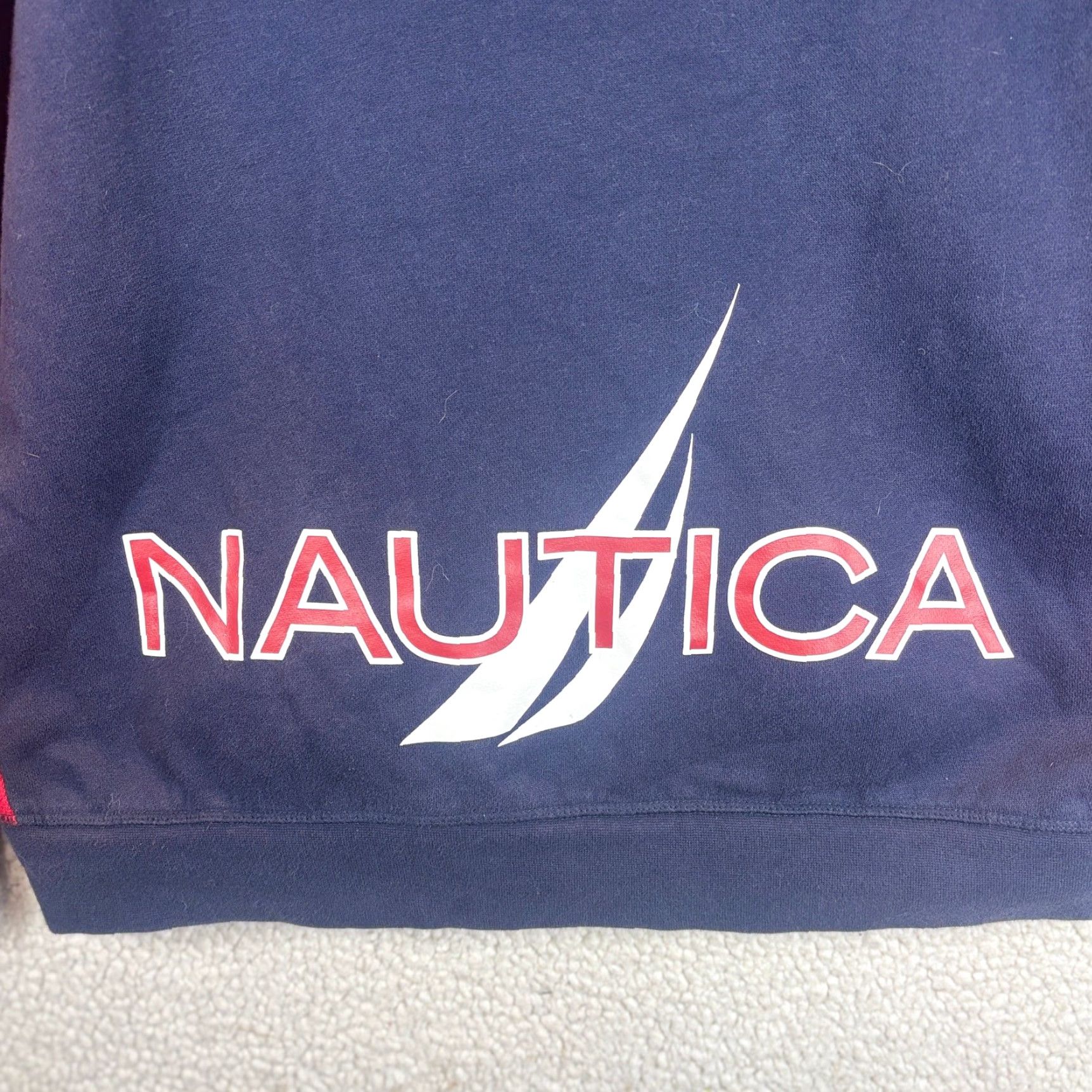 Nautica Nautica Full Zip Hoodie Sweatshirt XL Unisex Adults Blue Red Sherpa Lined Fleece Logo 90s Classic Signature Hoodie Size US XL / EU 56 / 4 - 4 Thumbnail