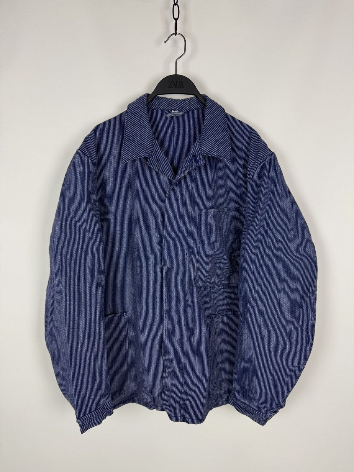Vintage 1980’s Vintage Lutteurs Sanfor Work Blue Jacket Size US L / EU 52-54 / 3 - 4 Thumbnail