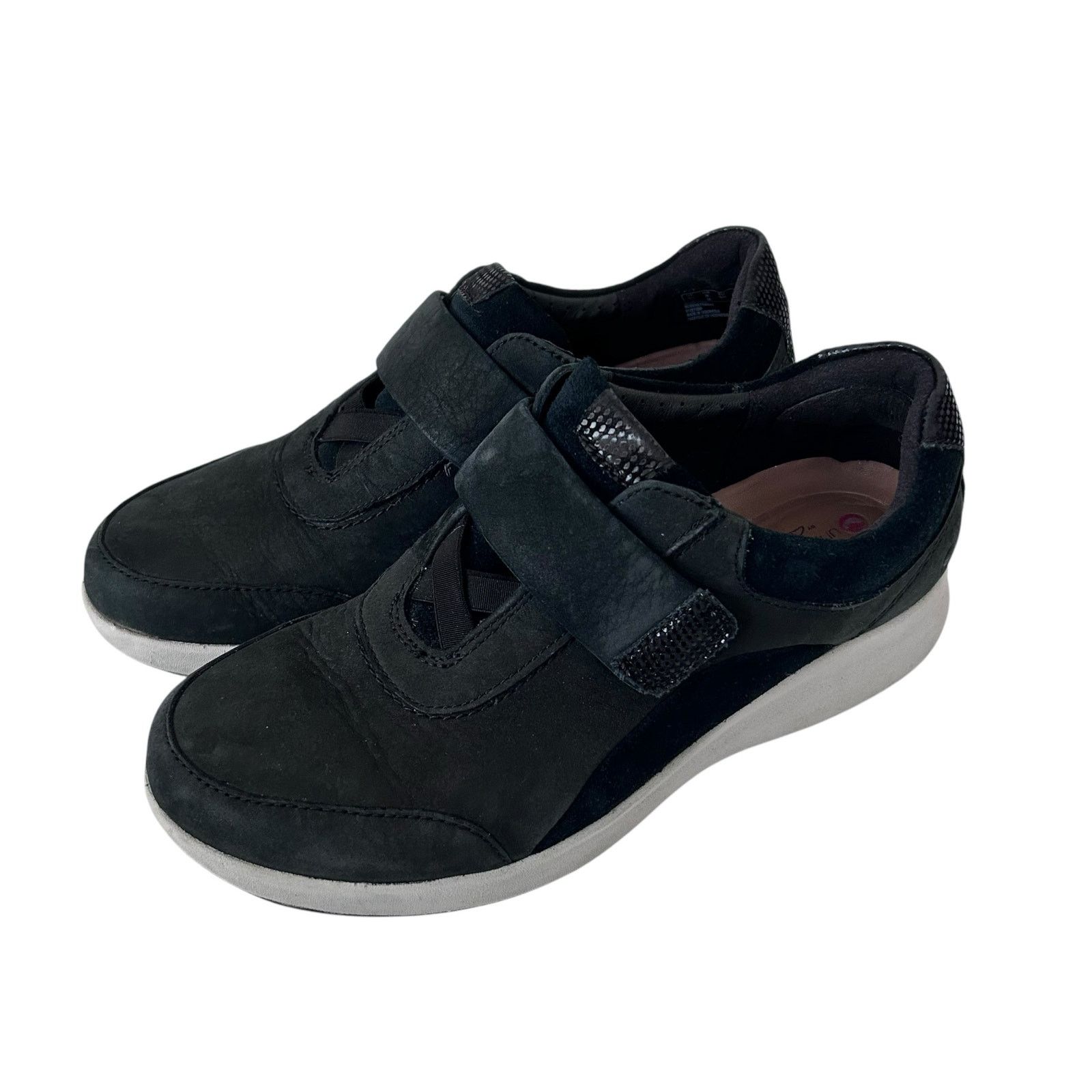 Clarks Clarks Unstructured Black Leather Un Adorn Lo Sneakers Sz 5 Size US 5 / IT 35 - 4 Thumbnail