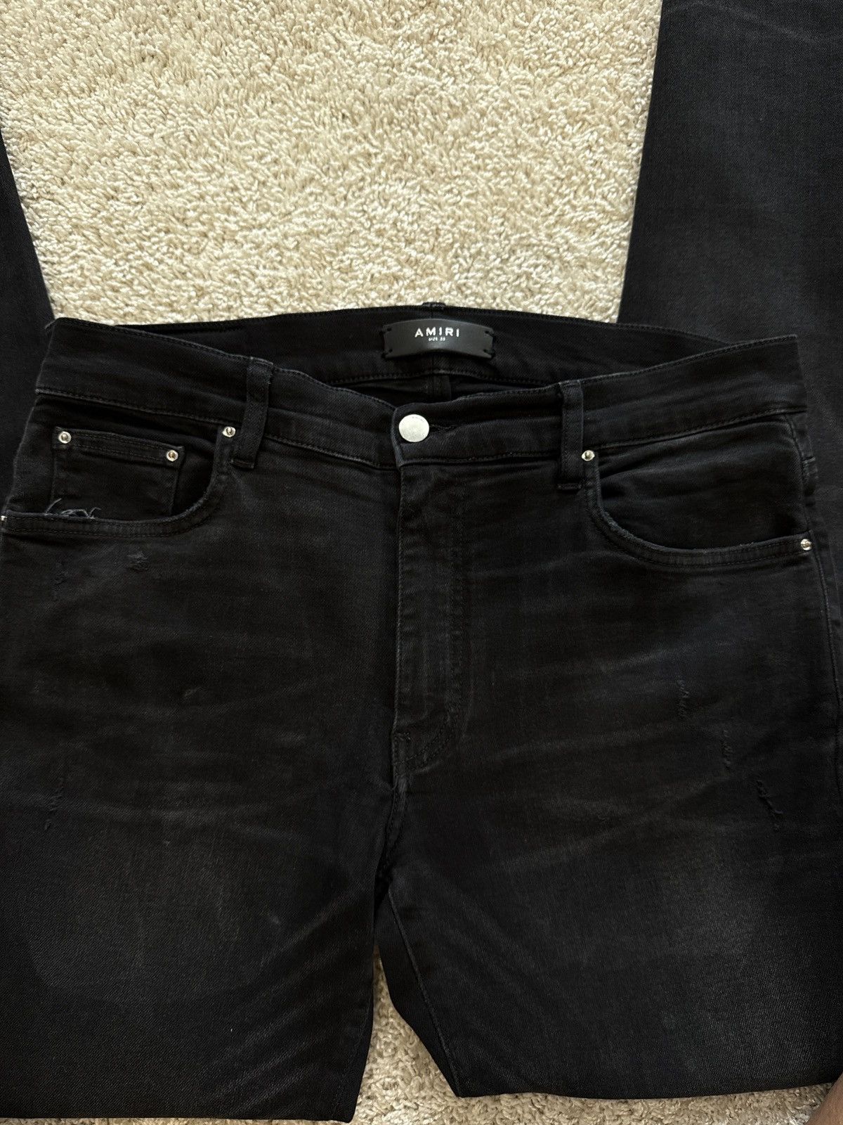 Amiri Amiri Black Washed Jeans Size US 33 - 7 Thumbnail