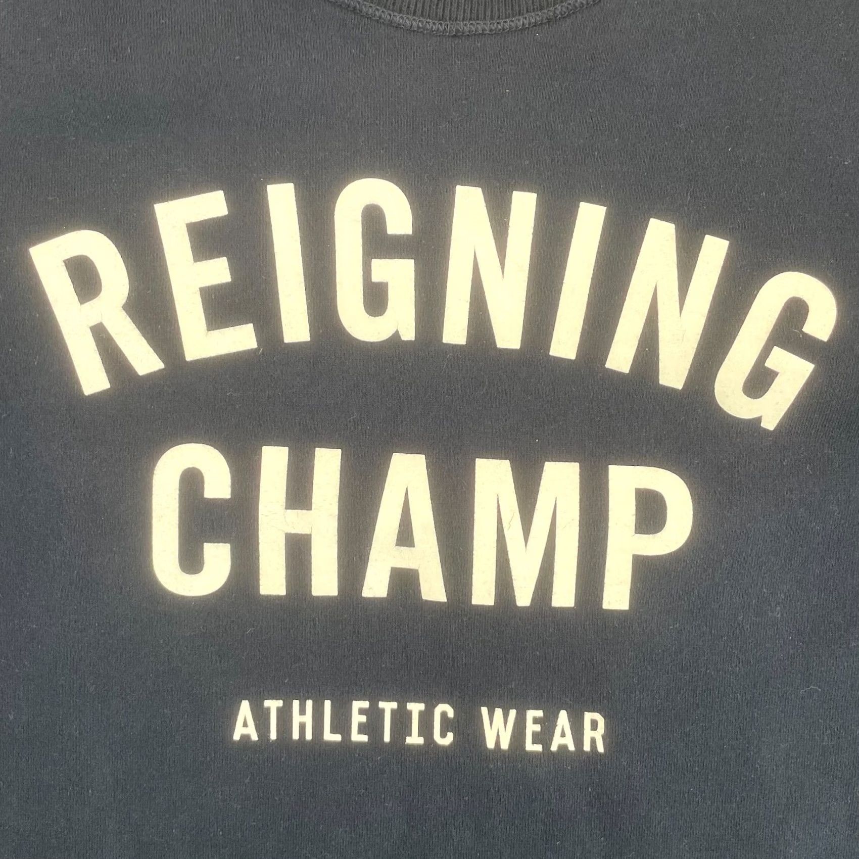 Reigning Champ Sweatshirt Medium Navy Center Logo Terry Cloth Crew Nwot Men in Blue, Men's — image 4 of 6