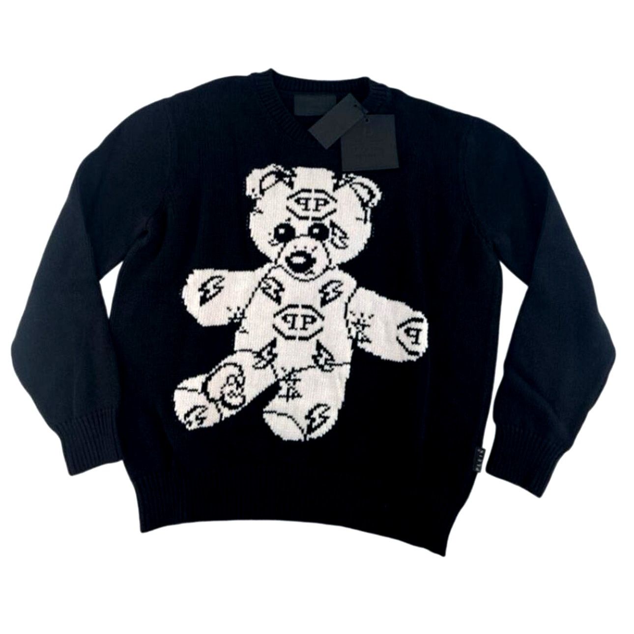 Philipp Plein Philipp Plein Blk Teddy Bear Round Neck Pullover Sweater XXL Size US XXL / EU 58 / 5 - 7 Thumbnail
