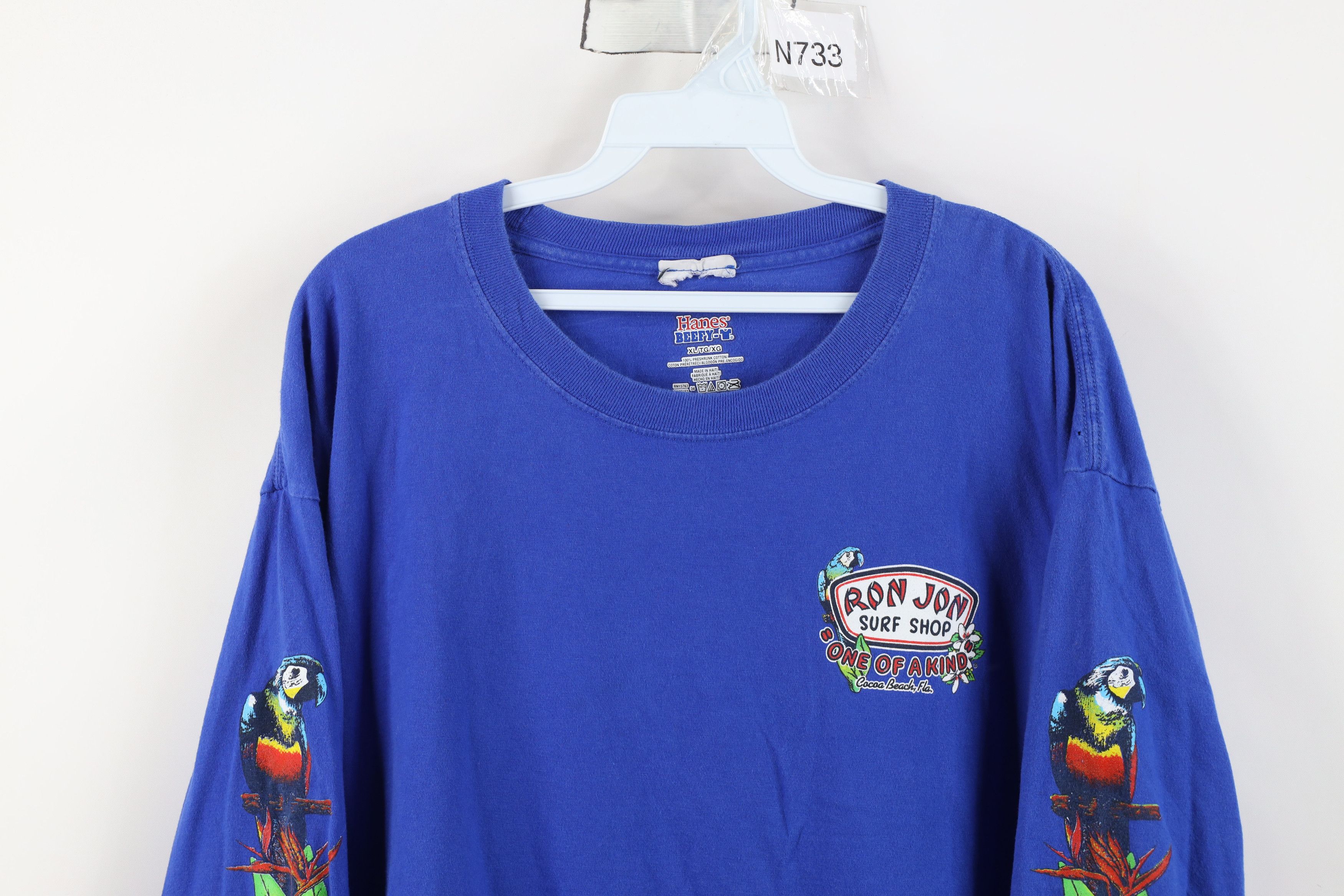 Hanes Vintage Y2K Ron Jon Surf Shop Surfing Long Sleeve T-Shirt Size US XL / EU 56 / 4 - 2 Thumbnail