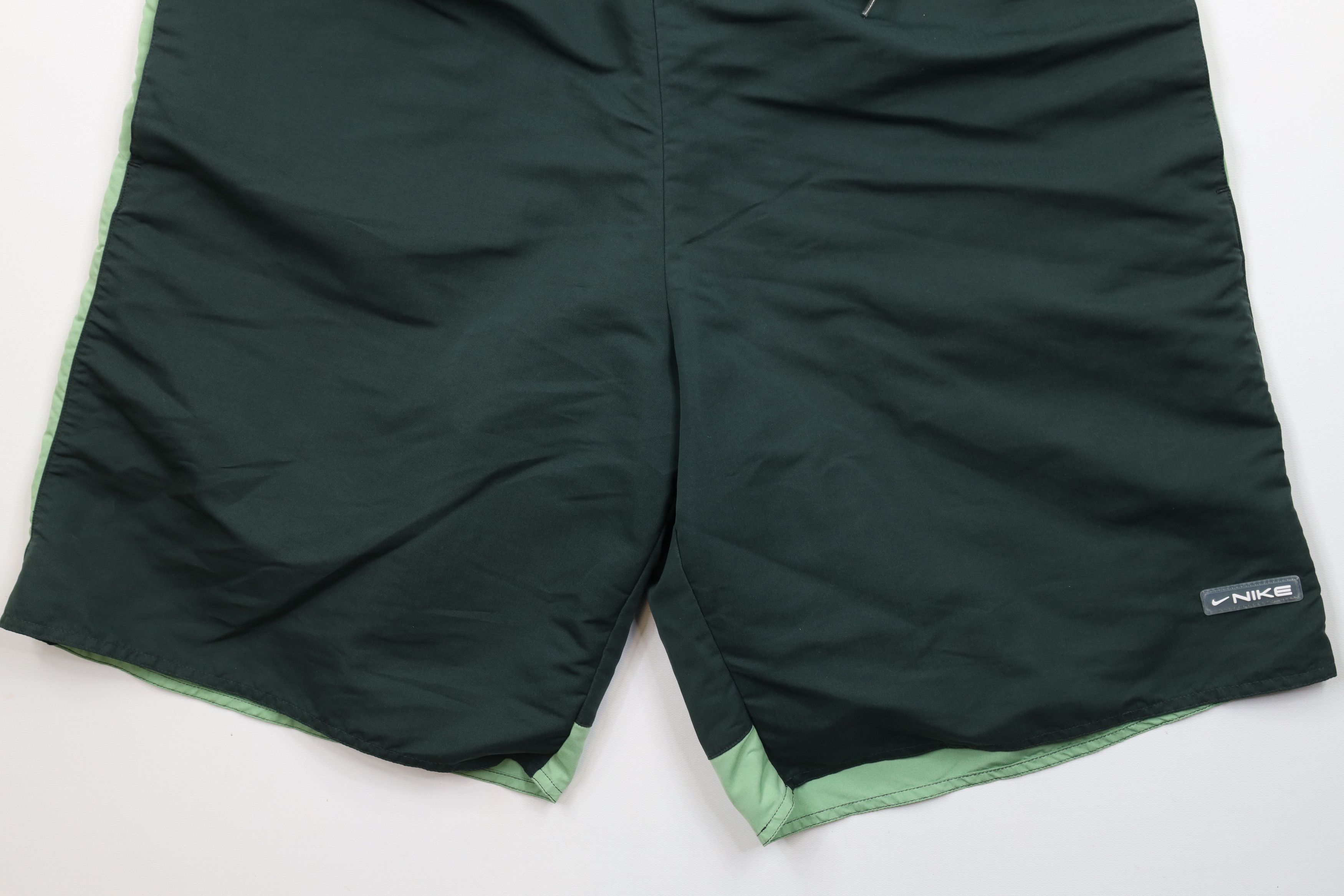 Nike × Vintage Vintage 90s Y2K Nike Travis Scott Mini Swoosh Shorts Green Size US 36 / EU 52 - 4 Thumbnail