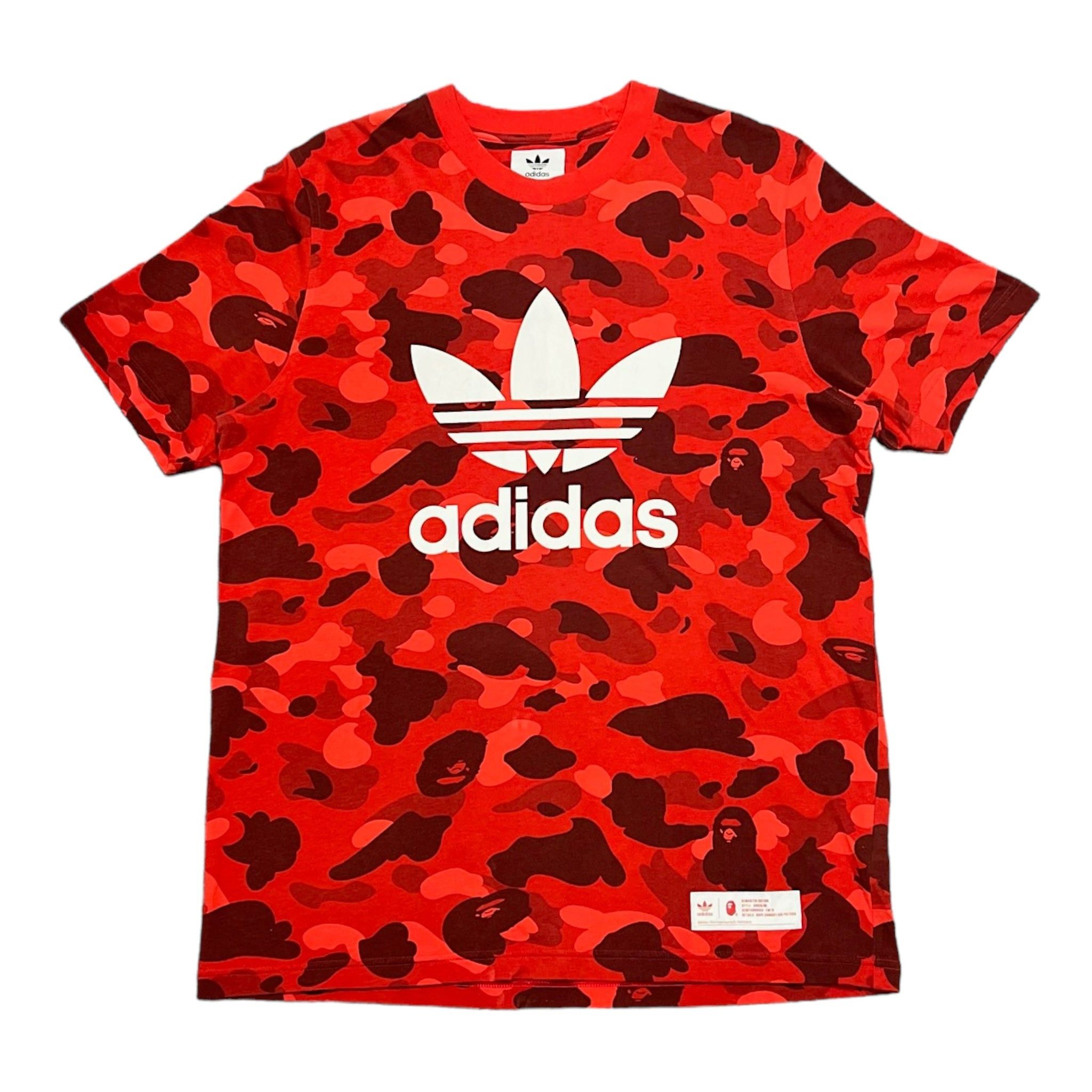 Bape x adidas adicolor Short Sleeve Tee Shirt Raw Red | Grailed 